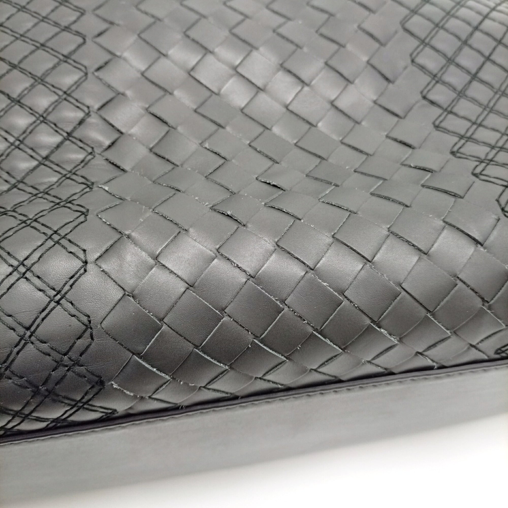 Bottega Veneta Gray Leather Tote Bag (Pre-Owned)