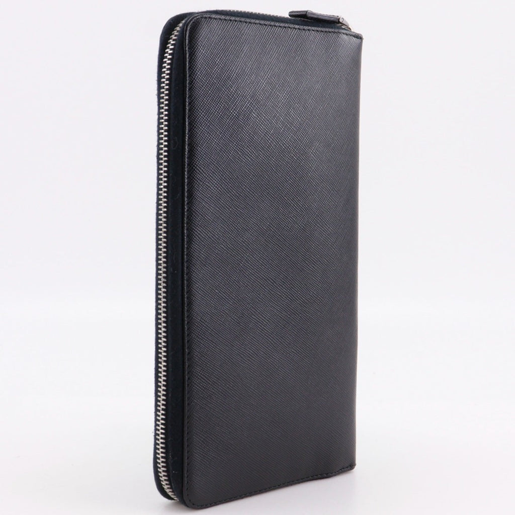 Prada Saffiano Black Saffiano Long Wallet (Bi-Fold) (Pre-Owned)