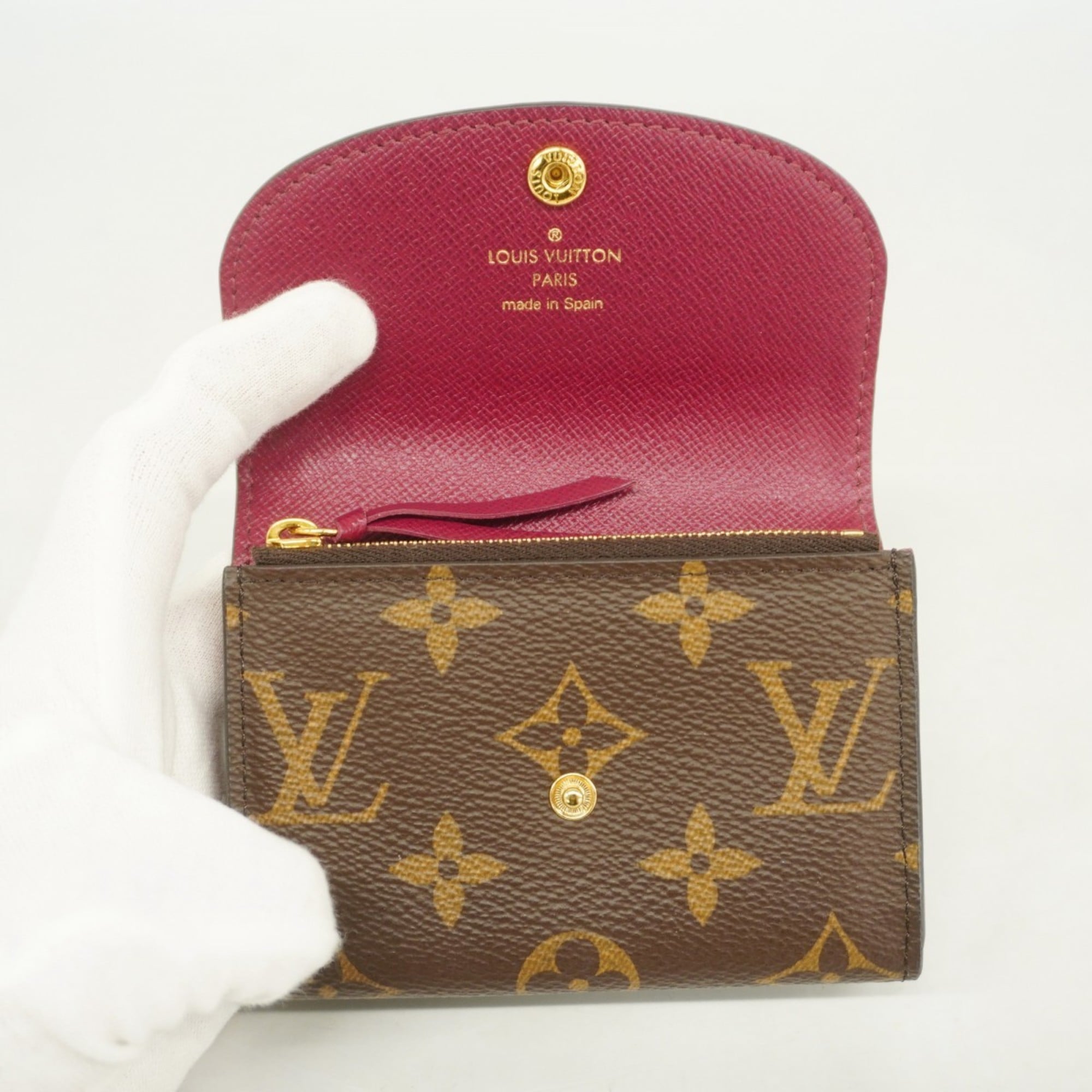 Louis Vuitton Brown Fuchsia Coin Purse/Coin Case (Pre-Owned)