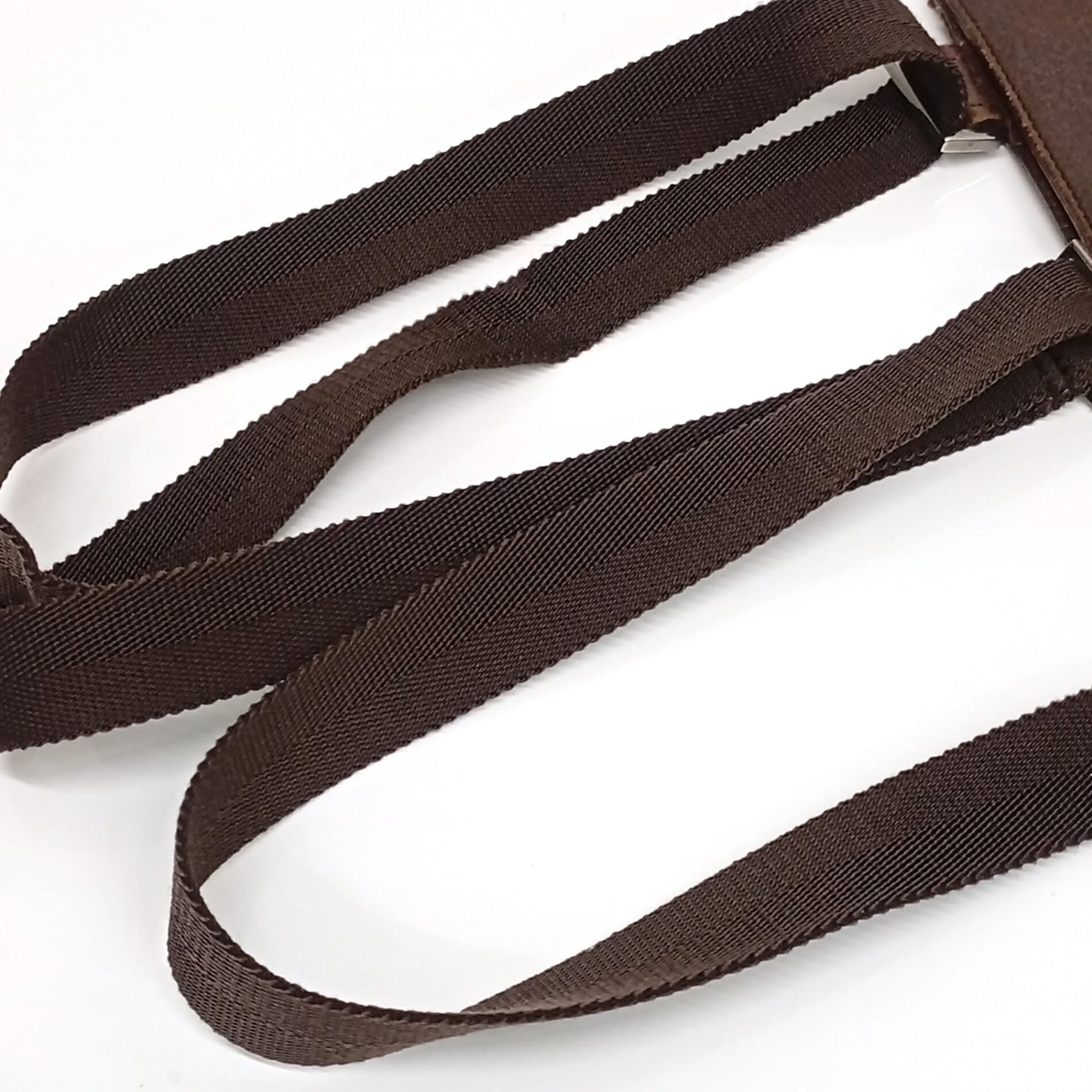 Gucci Brown Leather Canvas Shoulder Bag (Pre-Owned)