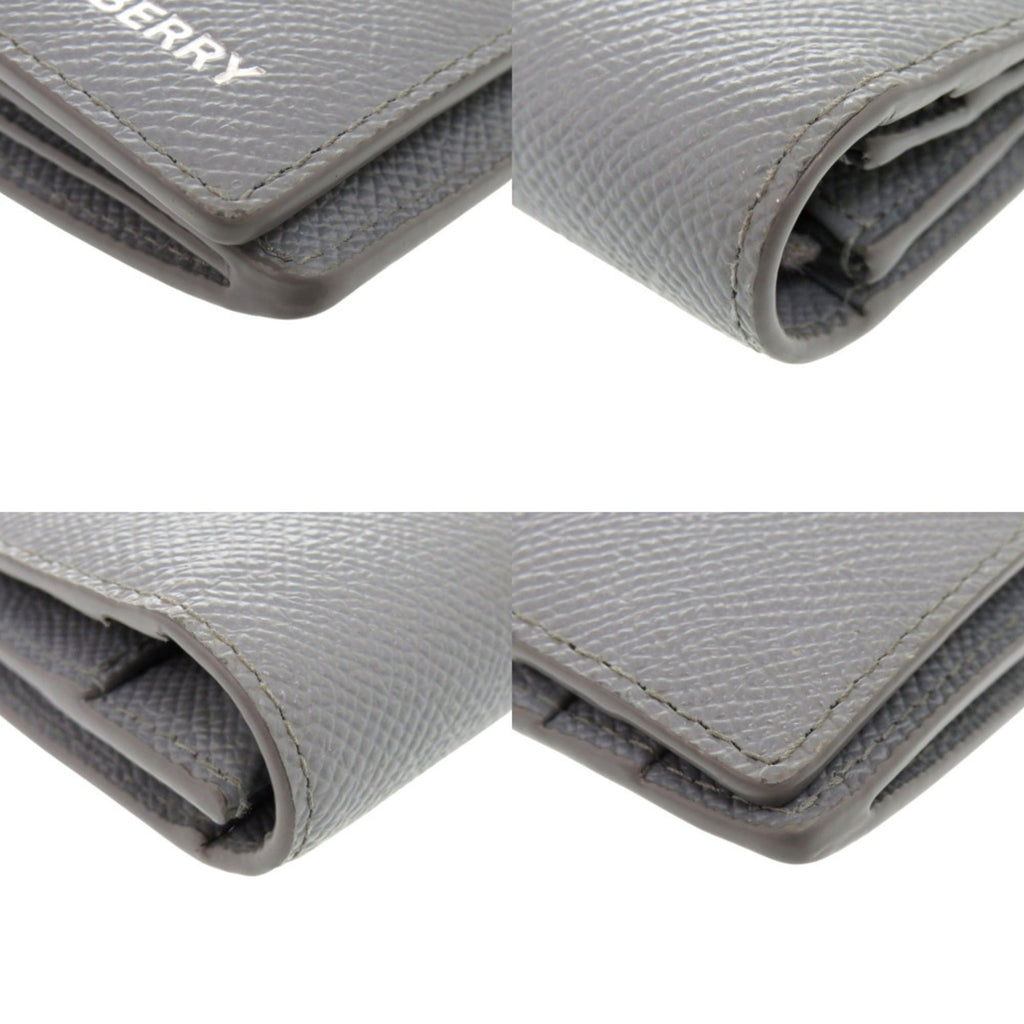 Burberry Gray Leather Long Wallet (Bi-Fold) (Pre-Owned)