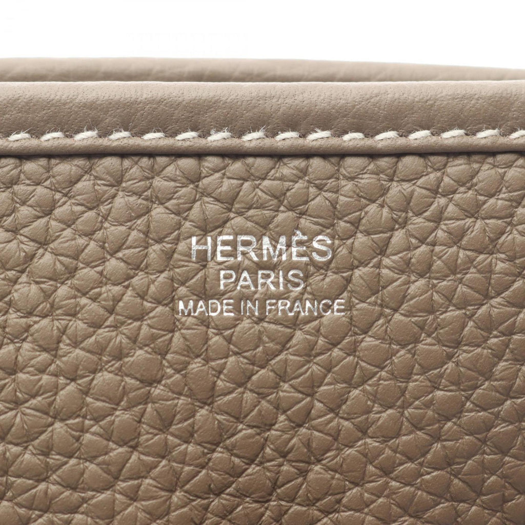 Hermes Etoupe Gray Gray Taurillon Clemence Leather Shoulder Bag (Pre-Owned)