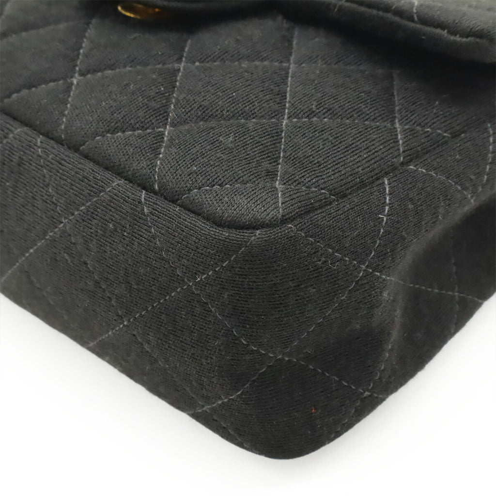 Chanel Black Cotton Pochette Shoulder Bag (Pre-Owned)