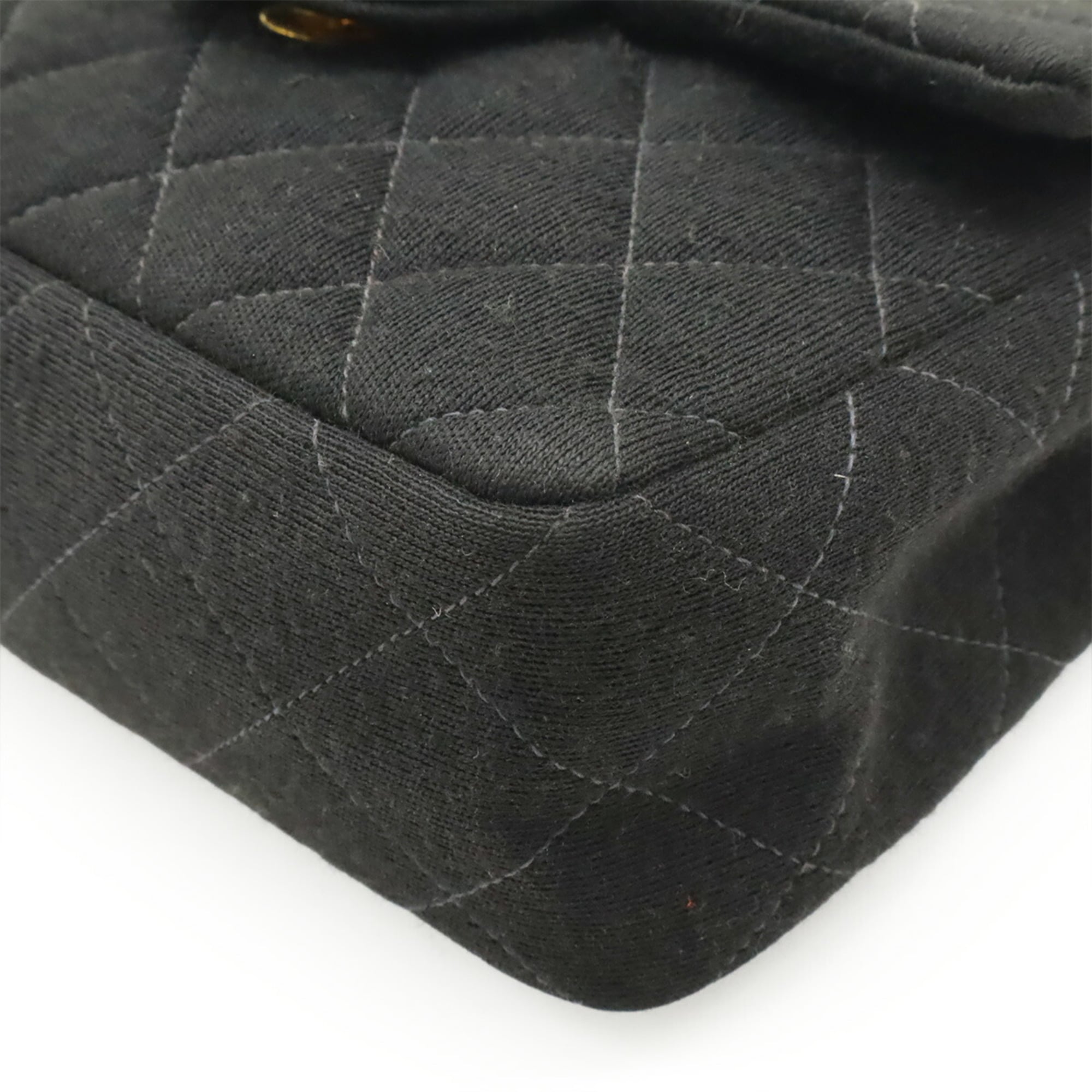 Chanel Black Cotton Pochette Shoulder Bag (Pre-Owned)