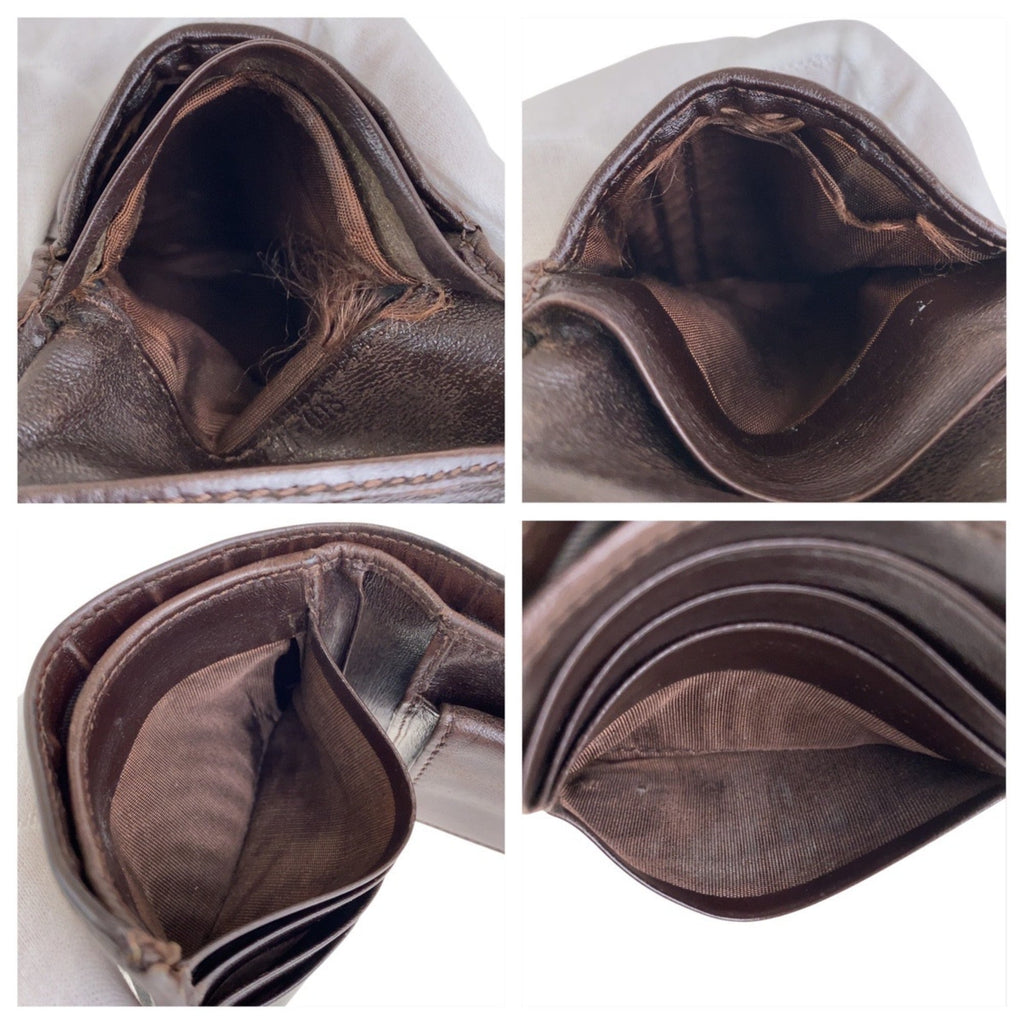 Fendi Brown Leather Canvas Wallet (Bi-Fold) (Pre-Owned)
