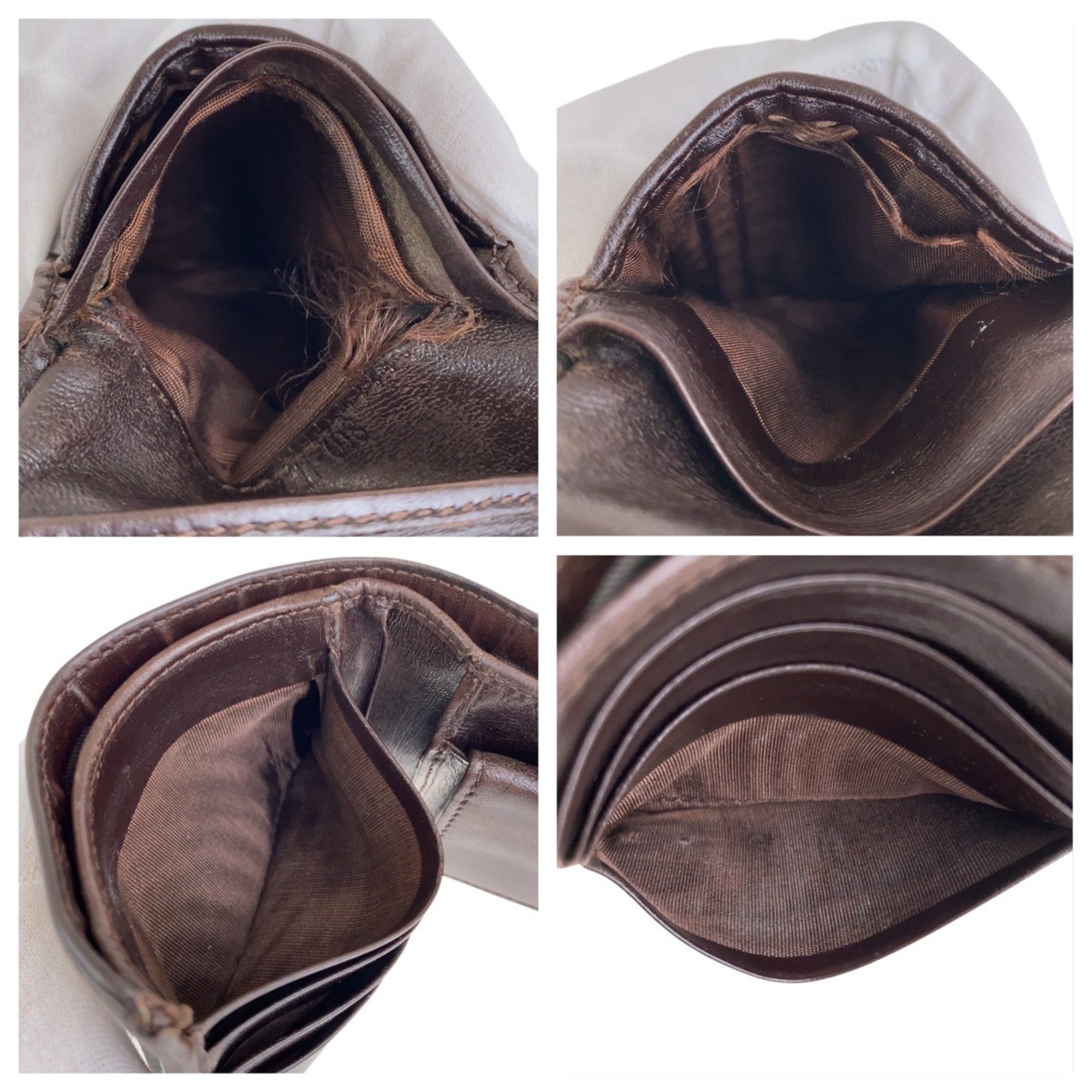 Fendi Brown Leather Canvas Wallet (Bi-Fold) (Pre-Owned)