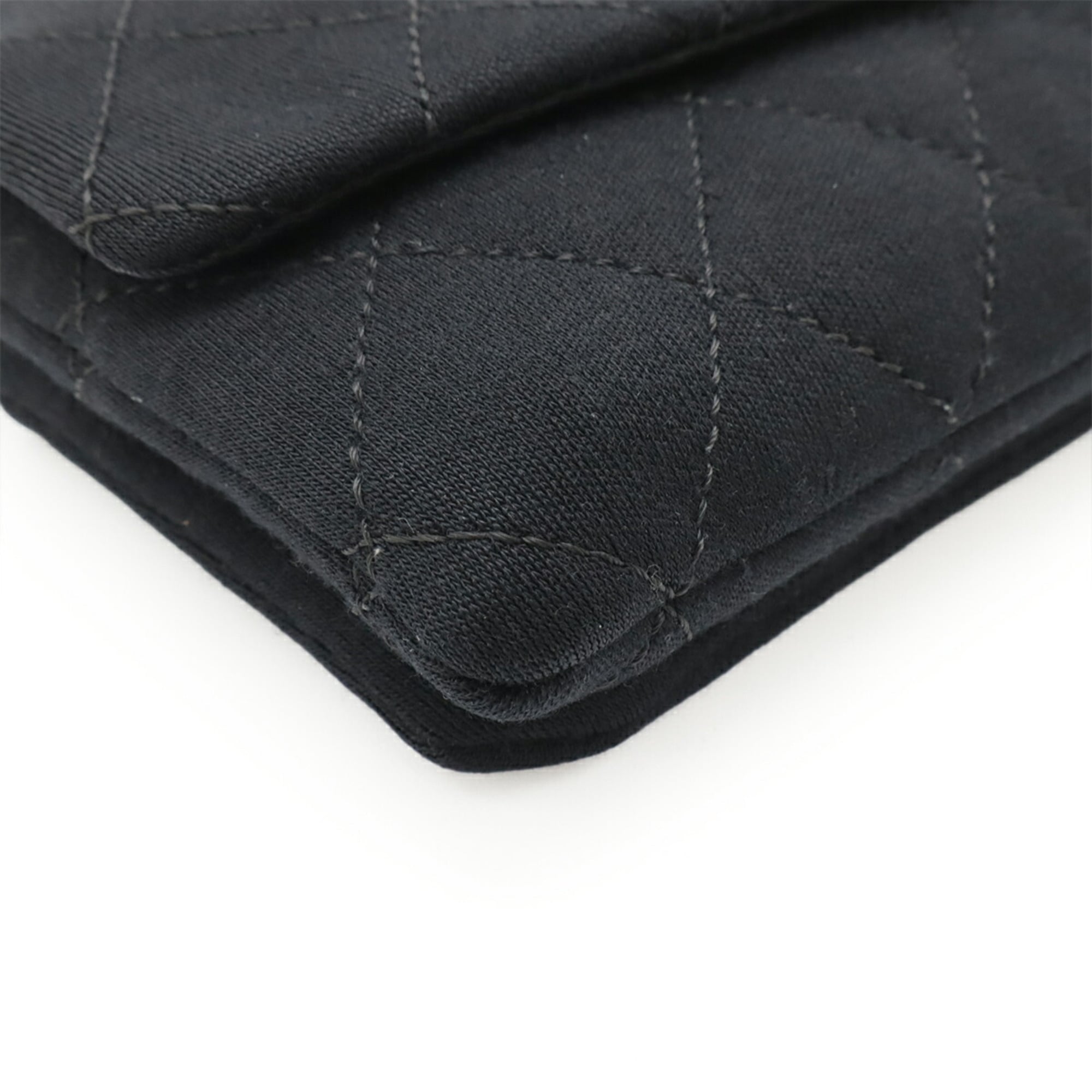 Chanel Black Cotton Pochette Shoulder Bag (Pre-Owned)