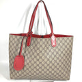 Gucci Beige Red Color Gg Supreme Shoulder Bag Tote Bag (Pre-Owned)