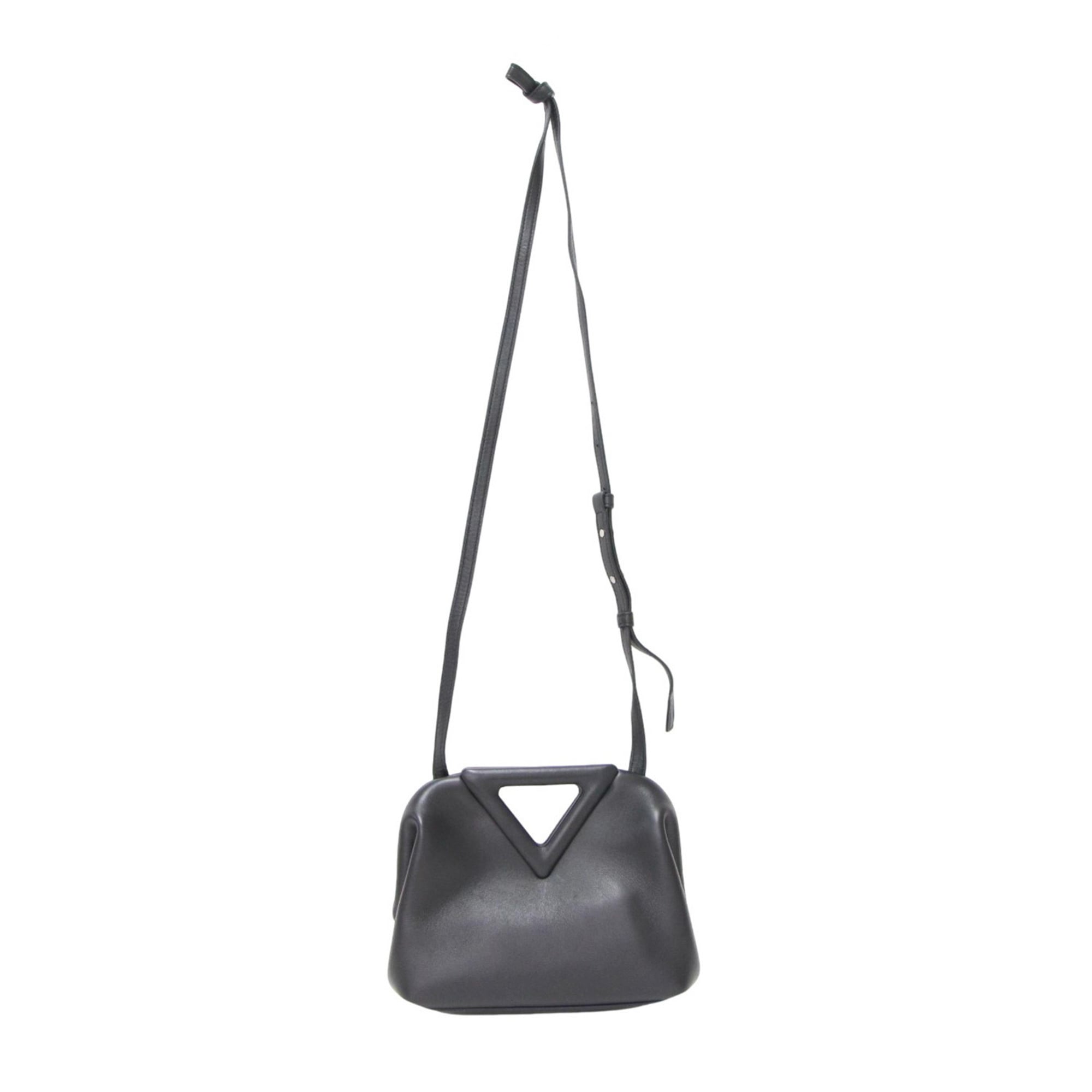 Bottega Veneta Black Leather Handbag Shoulder Bag (Pre-Owned)