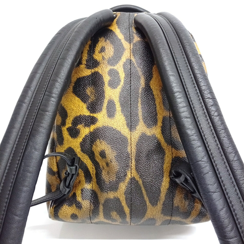 Louis Vuitton Black Brown Leopard Pvc Coated Canvas Leather Backpack (Pre-Owned)
