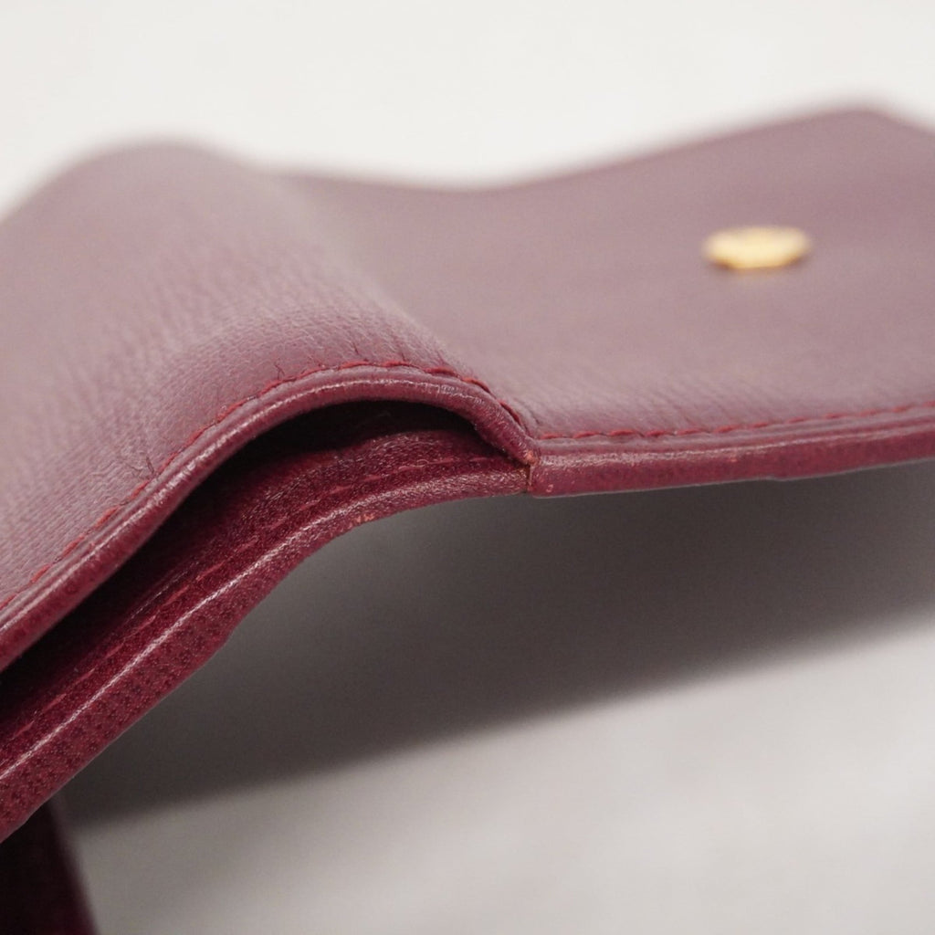 Cartier Bordeaux Leather Wallet (Tri-Fold) (Pre-Owned)