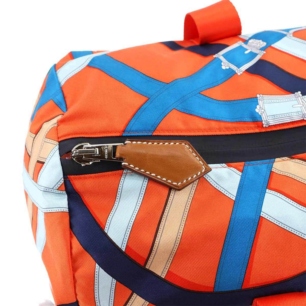 Hermes Multi-Color Orange Silk Leather Shoulder Bag (Pre-Owned)