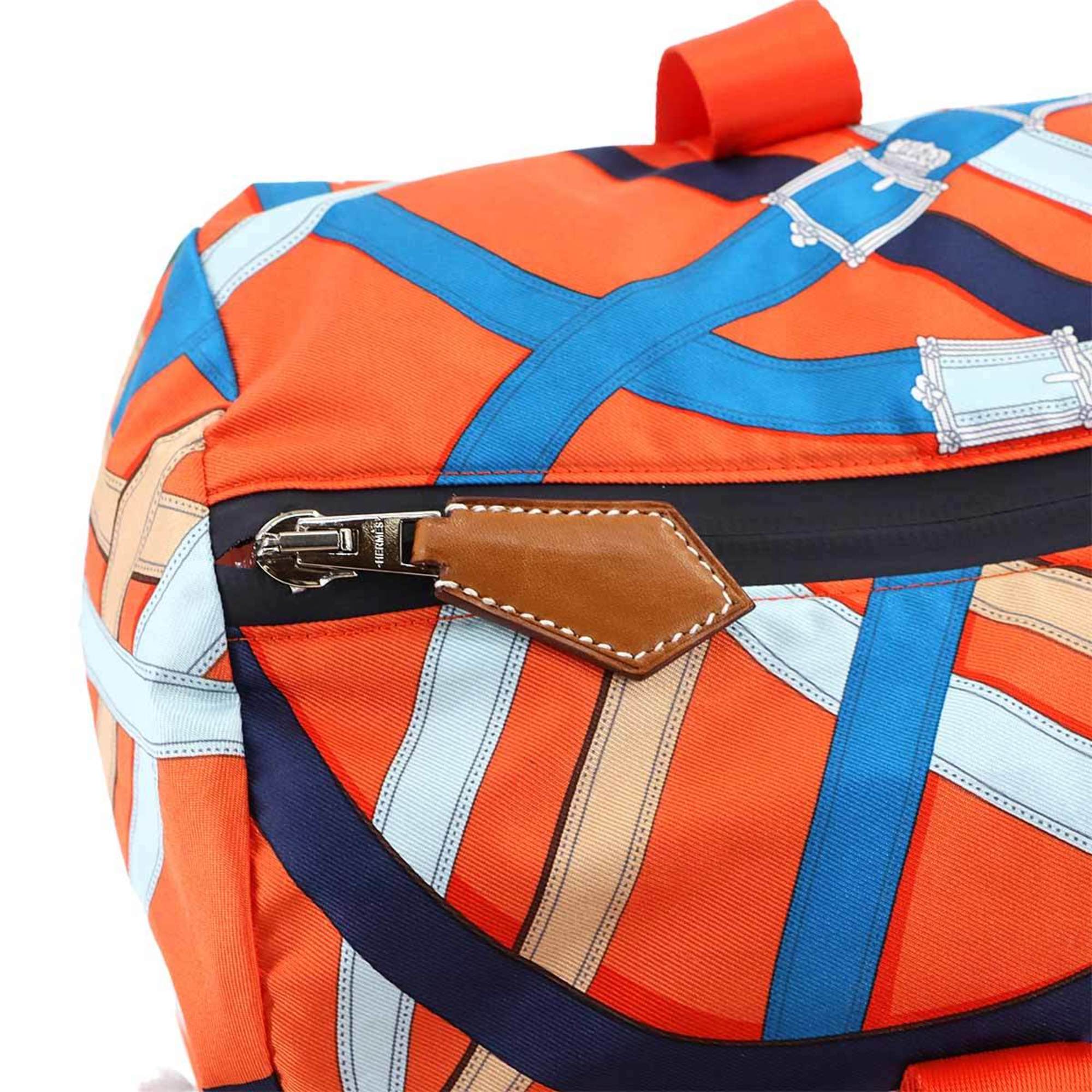 Hermes Multi-Color Orange Silk Leather Shoulder Bag (Pre-Owned)