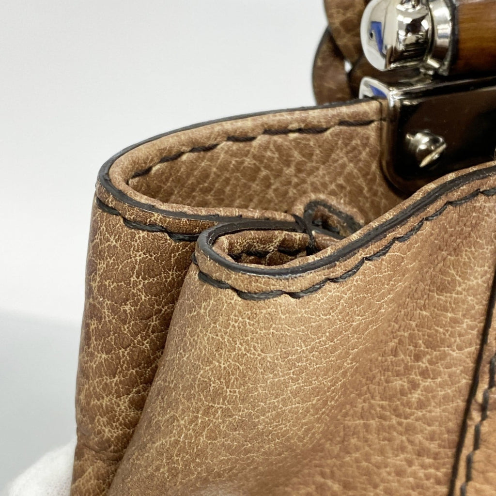 Gucci Brown Leather Tote Bag (Pre-Owned)