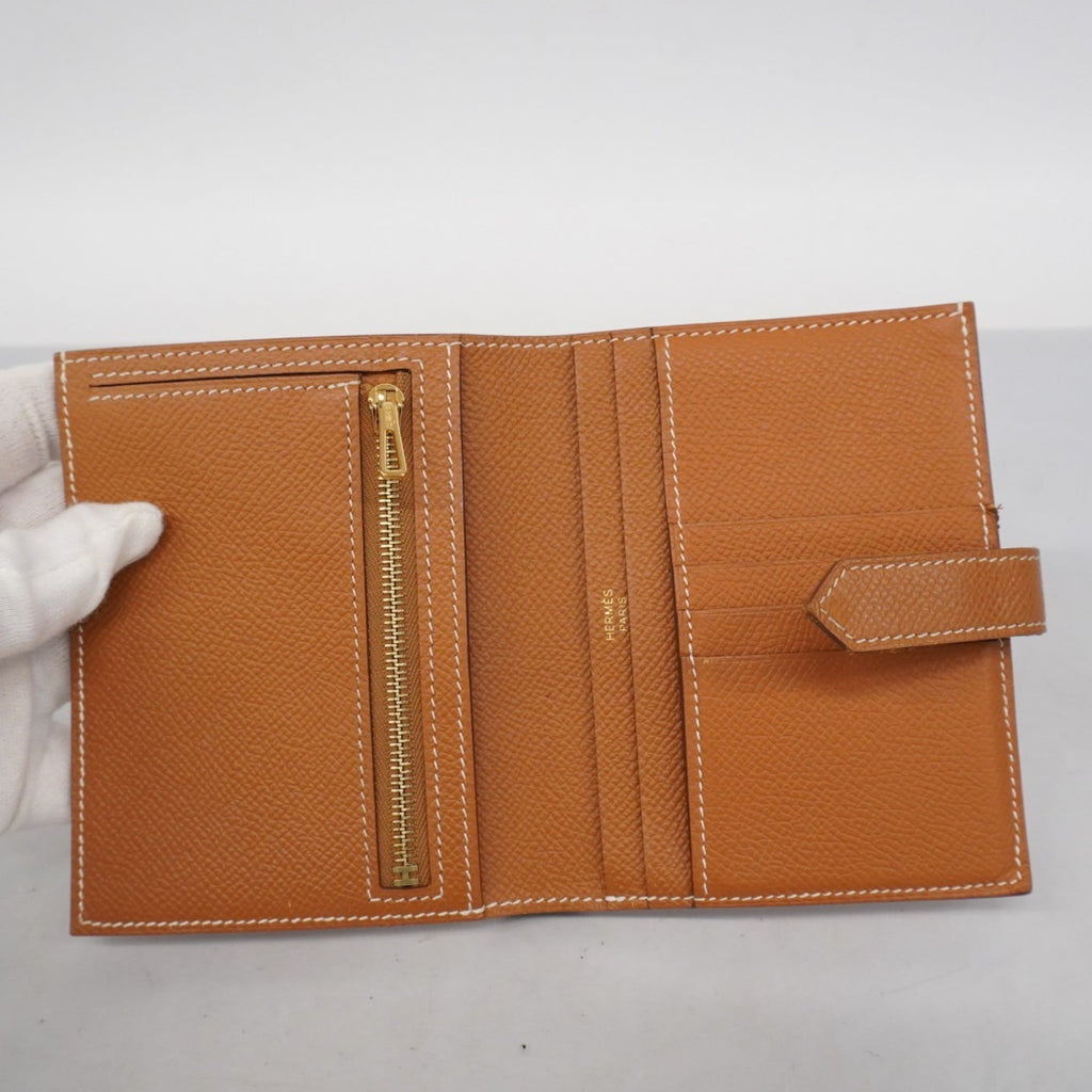 Hermes Gold Epsom Leather Wallet (Bi-Fold) (Pre-Owned)