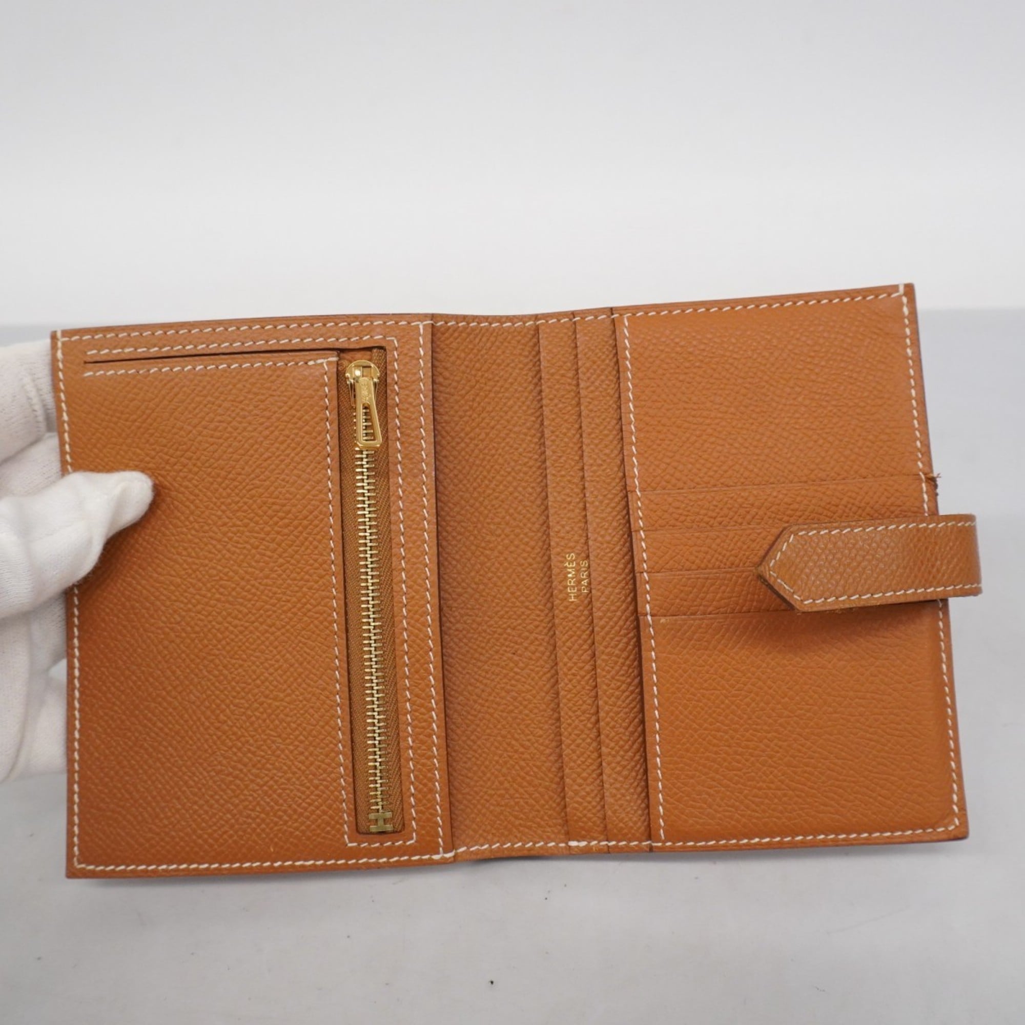 Hermes Gold Epsom Leather Wallet (Bi-Fold) (Pre-Owned)