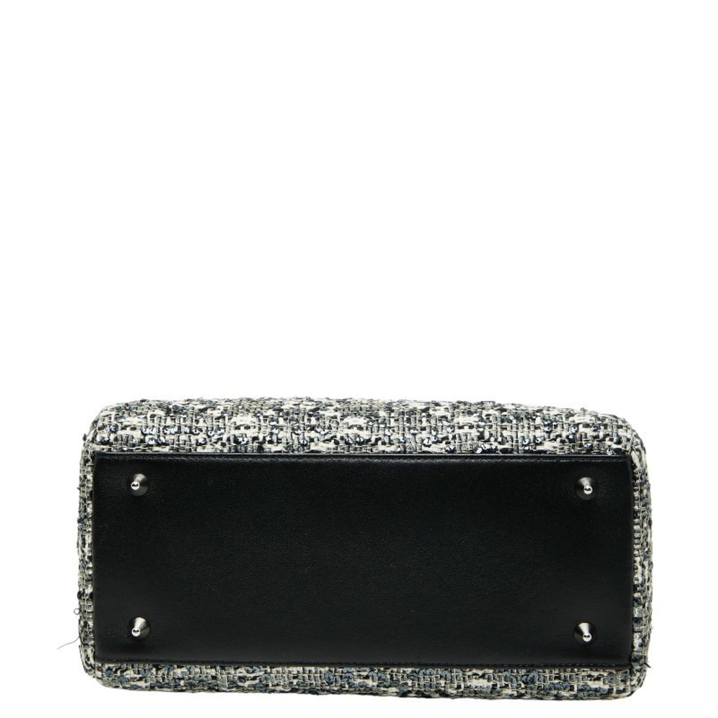 Christian Dior Black Multi-Color Tweed Leather Handbag (Pre-Owned)