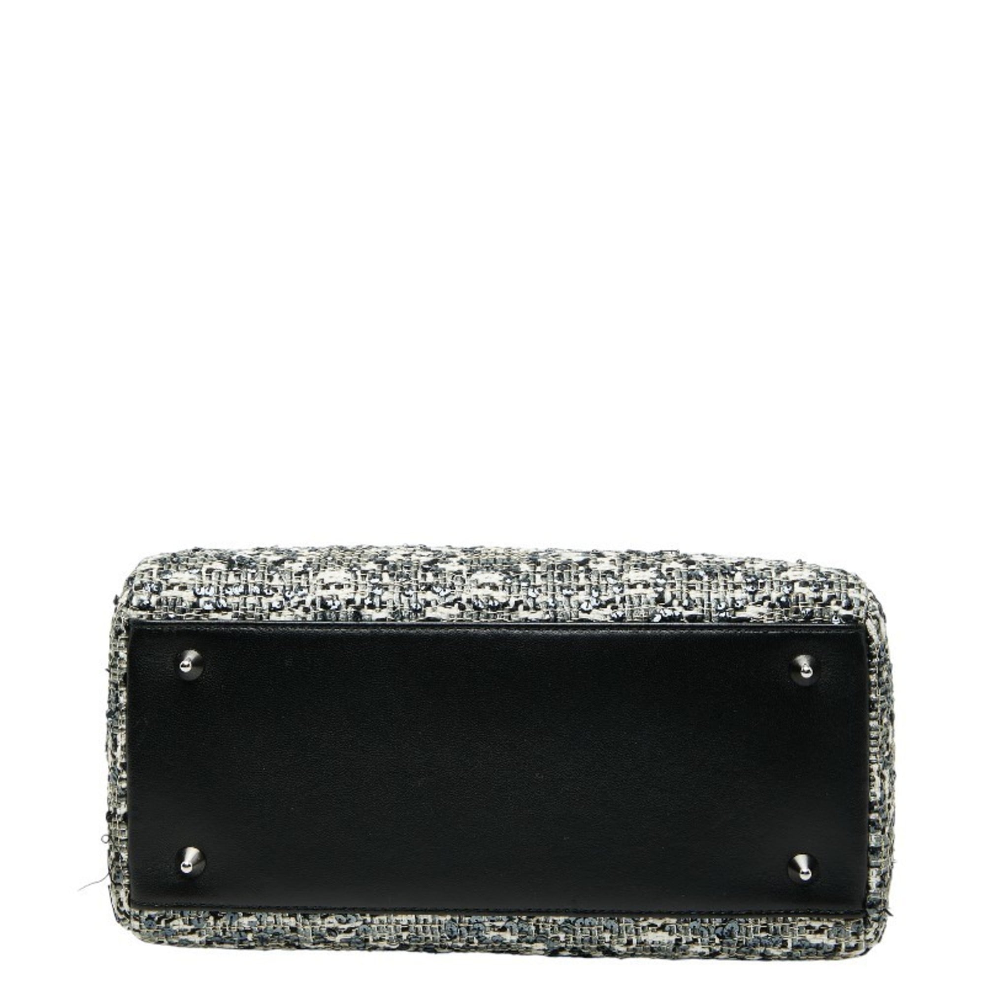 Christian Dior Black Multi-Color Tweed Leather Handbag (Pre-Owned)