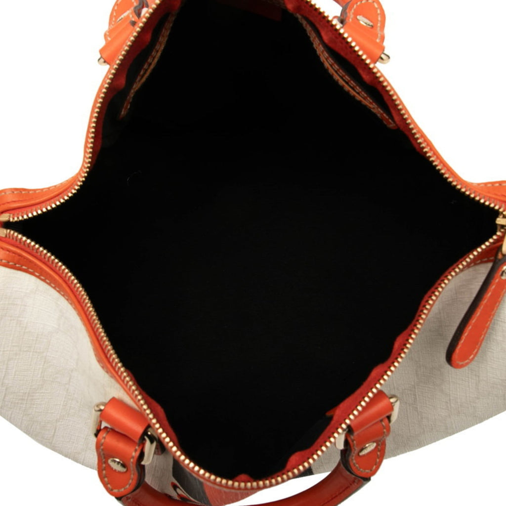 Gucci Black Orange White Pvc Leather Handbag (Pre-Owned)