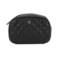 Chanel Matelasse Black Grained Calfskin Pouch (Pre-Owned)