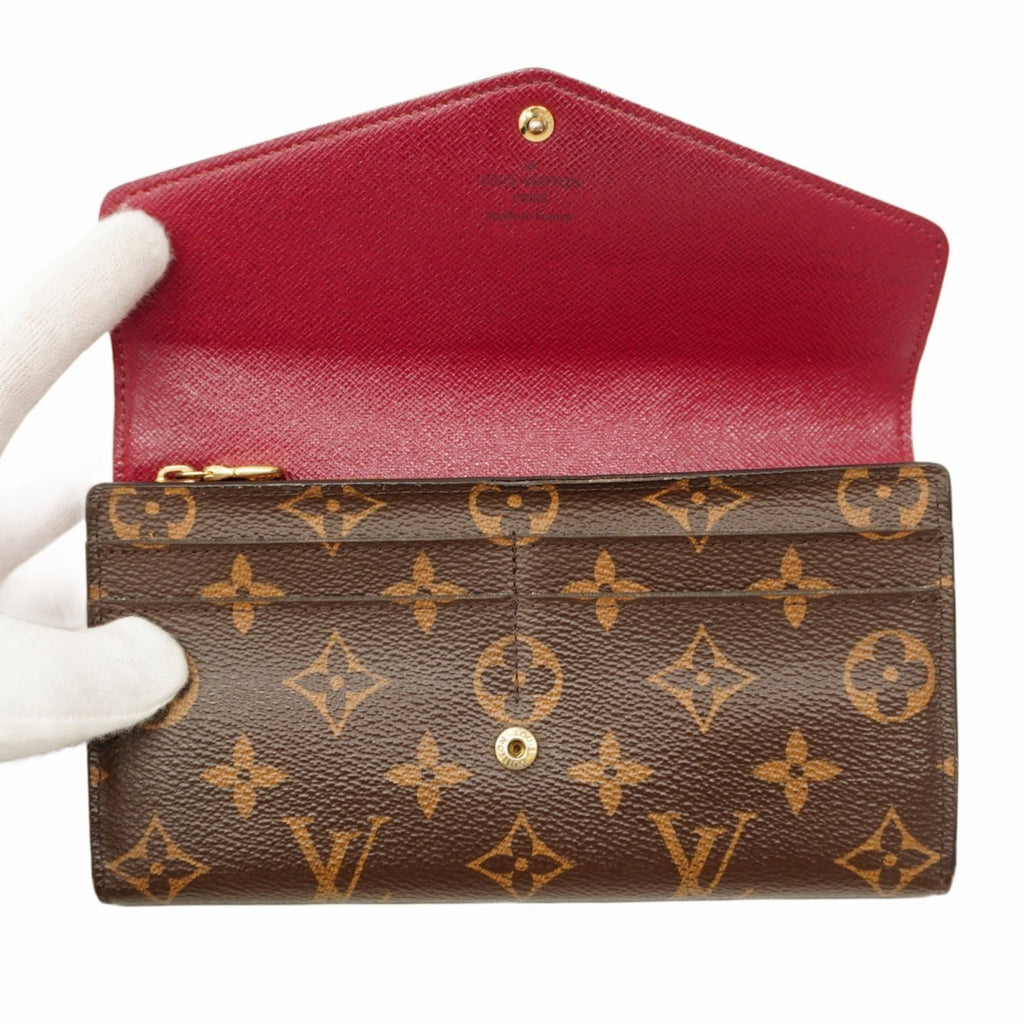 Louis Vuitton Brown Fuchsia Long Wallet (Bi-Fold) (Pre-Owned)