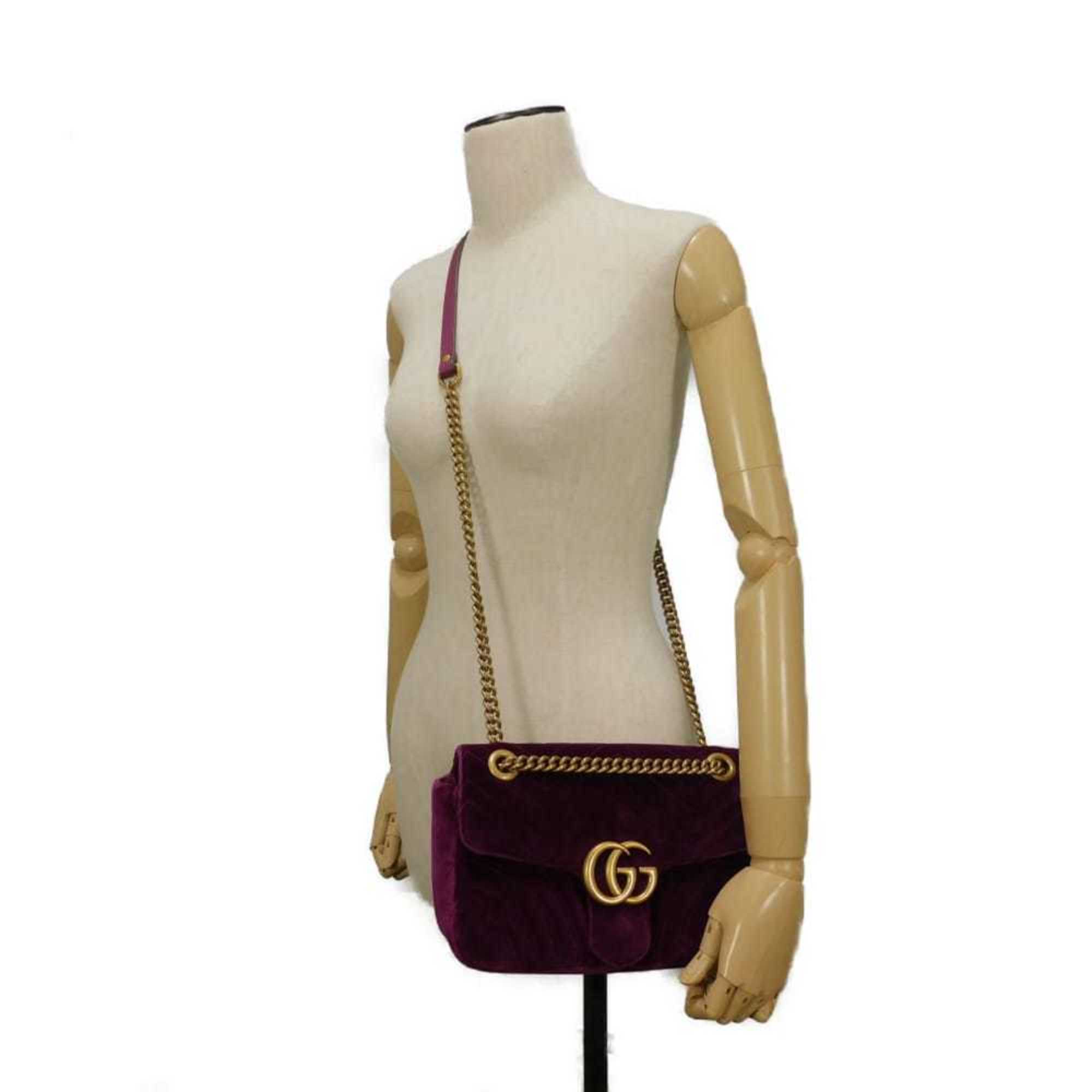 Gucci Purple Velvet Shoulder Bag (Pre-Owned)