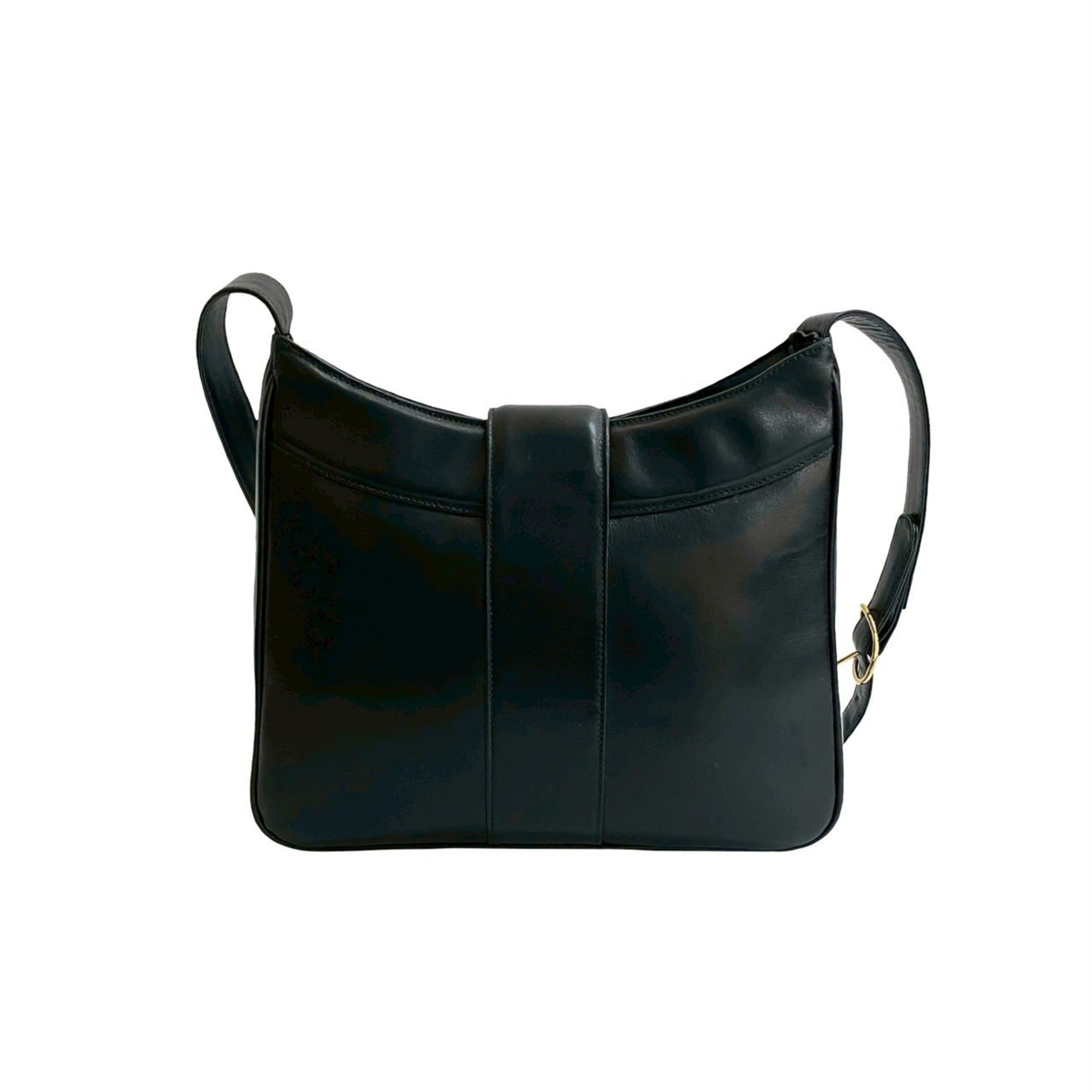 Gucci Black Green Red Color Leather Shoulder Bag (Pre-Owned)