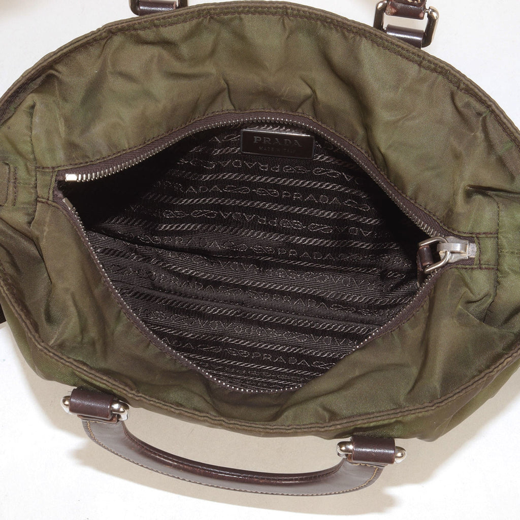 Prada Khaki Nylon Handbag (Pre-Owned)