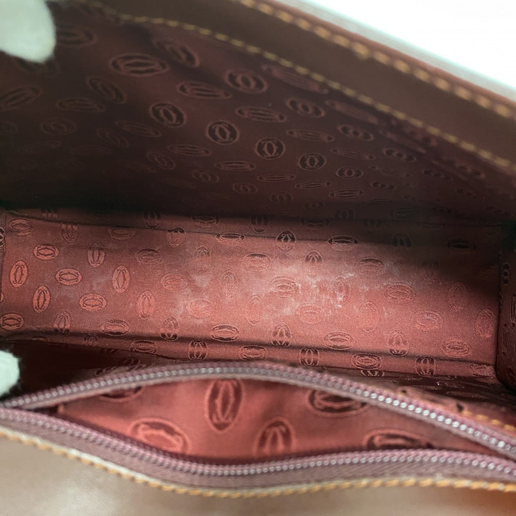 Cartier Bordeaux Leather Handbag (Pre-Owned)