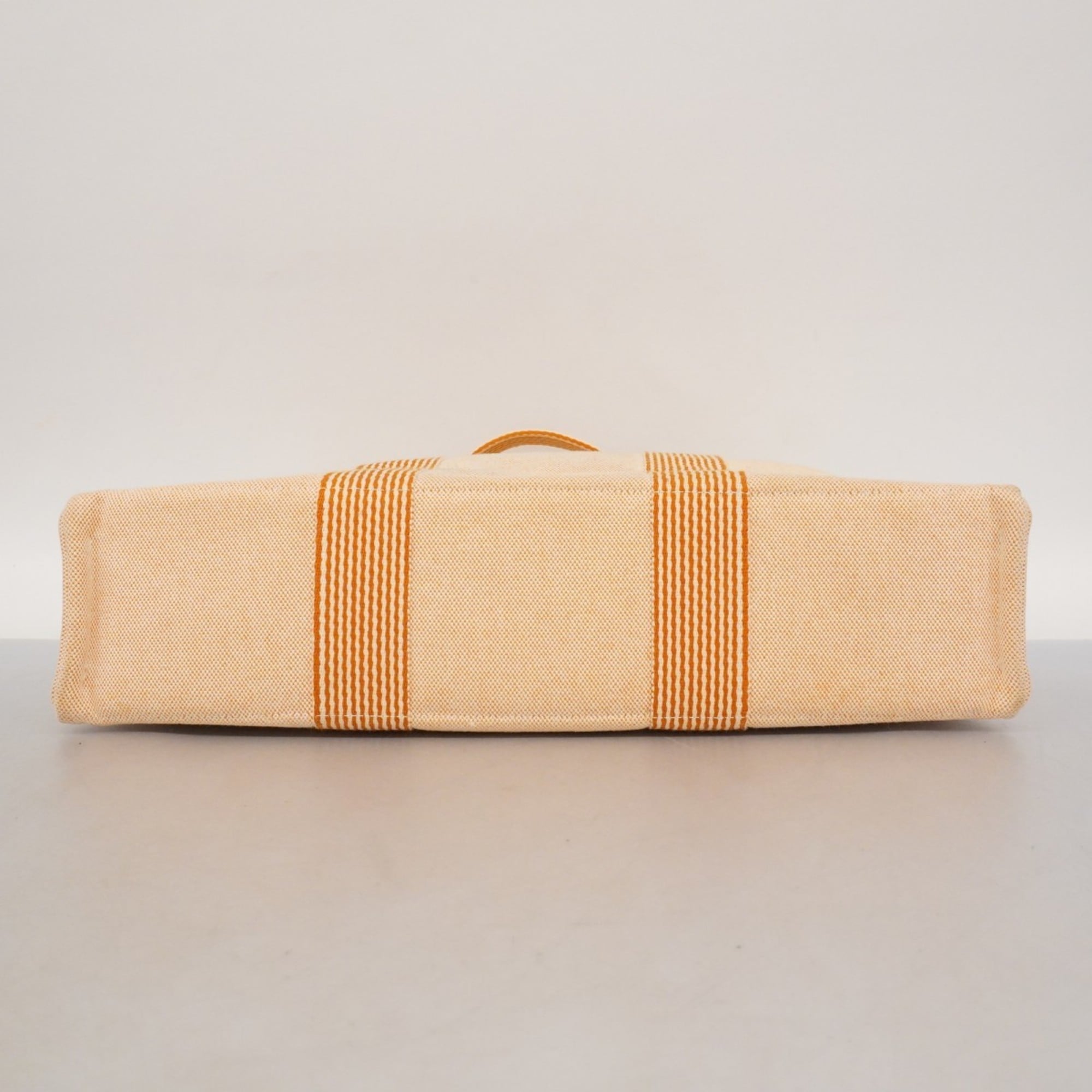 Hermes Orange White Canvas Tote Bag (Pre-Owned)
