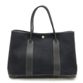 Hermes Garden Black Toile Officier Handbag Tote Bag (Pre-Owned)