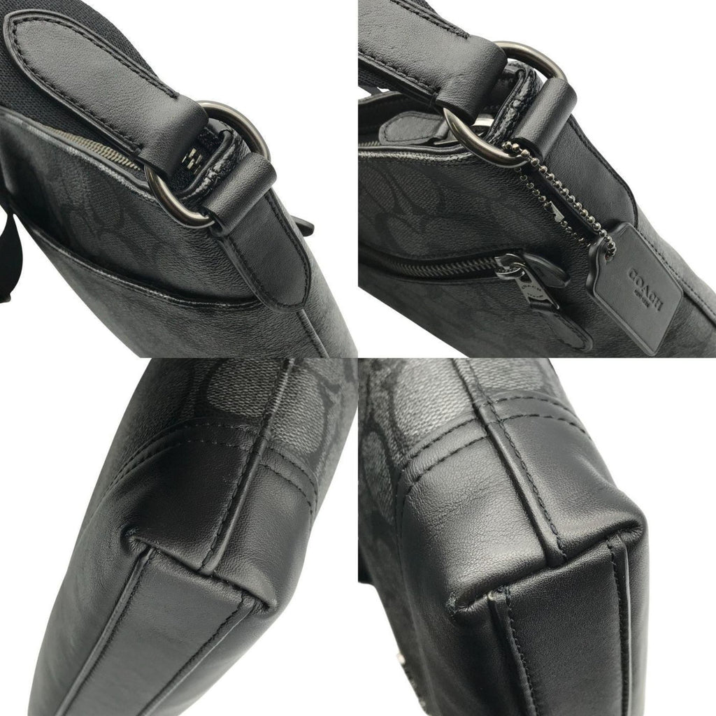 Coach Black Charcoal Gray Pvc Leather Shoulder Bag (Pre-Owned)