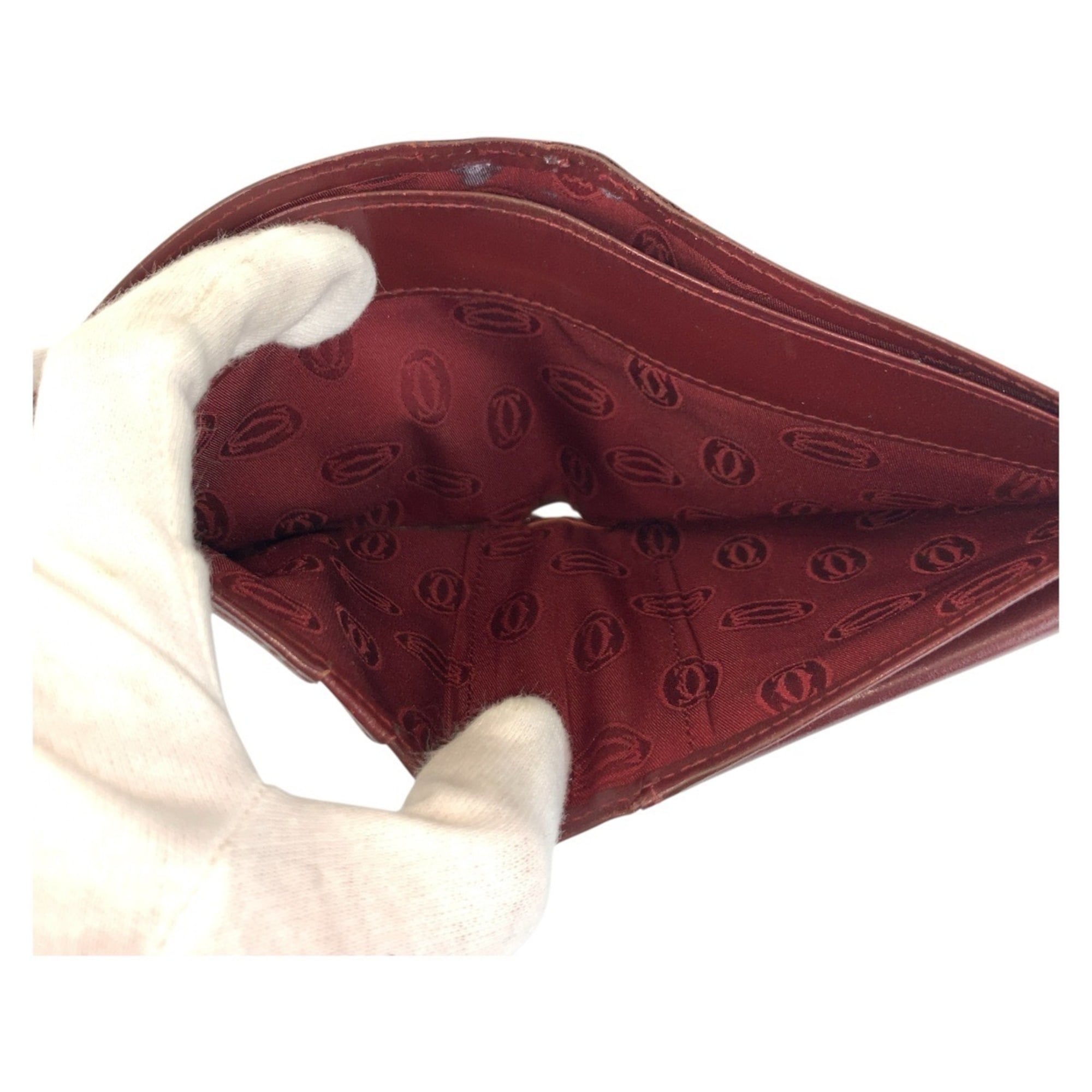 Cartier Bordeaux Leather Wallet (Bi-Fold) (Pre-Owned)