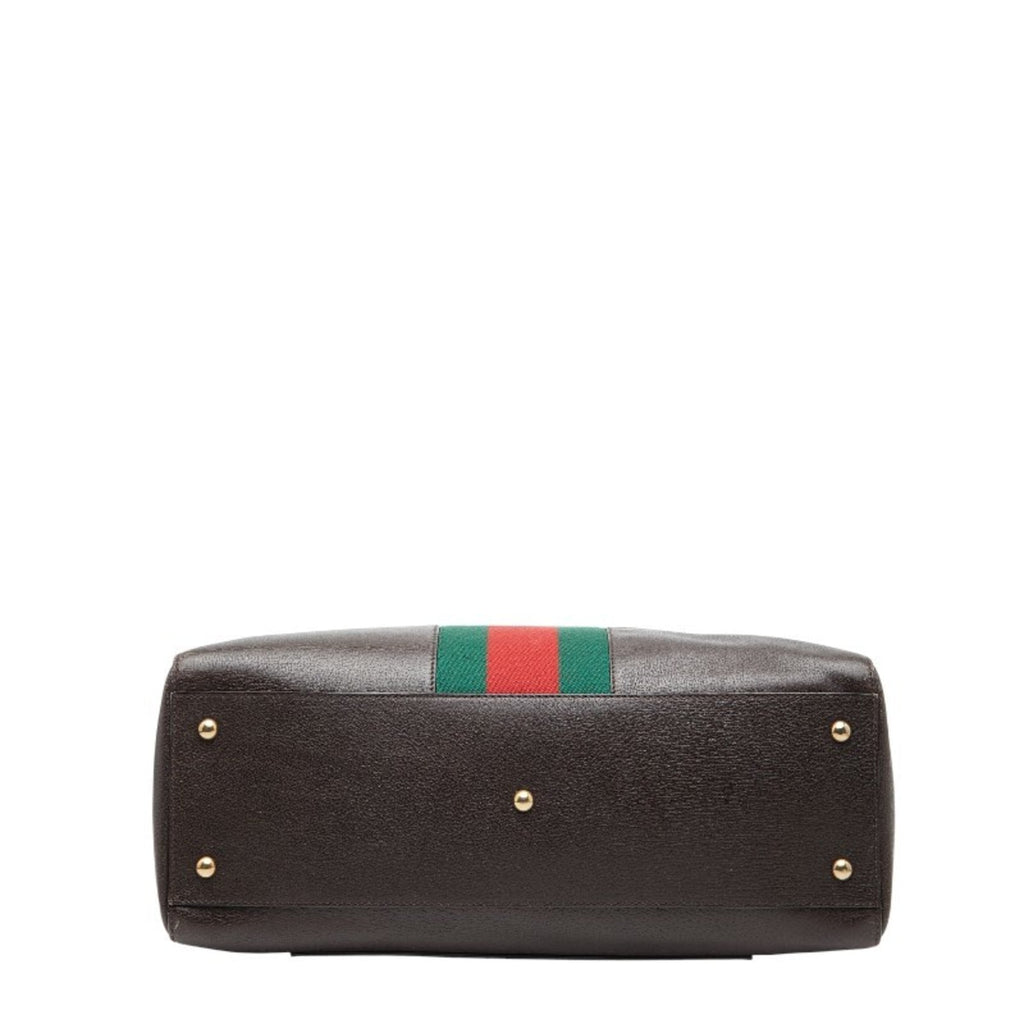 Gucci Brown Leather Boston Bag Shoulder Bag (Pre-Owned)