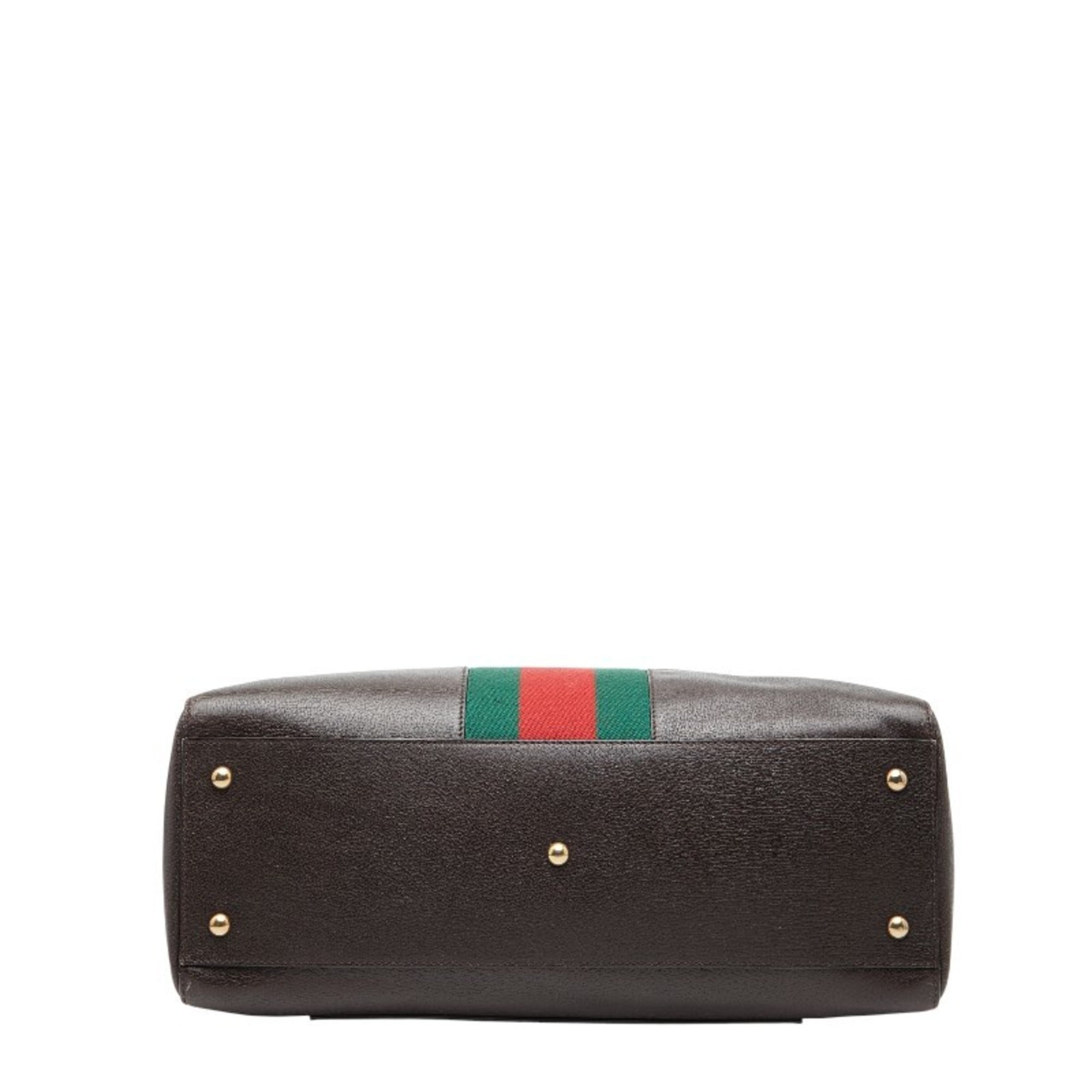 Gucci Brown Leather Boston Bag Shoulder Bag (Pre-Owned)