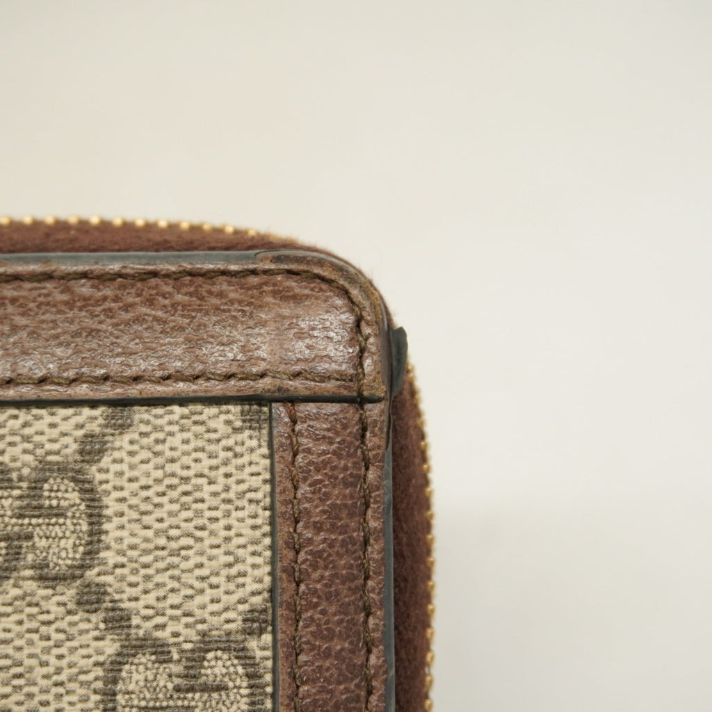 Gucci Beige Brown Pvc Long Wallet (Bi-Fold) (Pre-Owned)