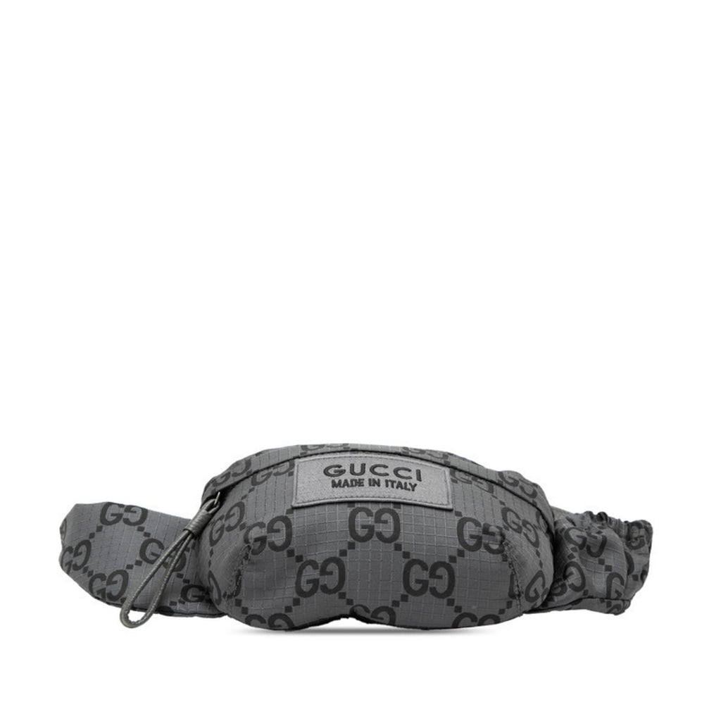 Gucci Gray Nylon Leather Fanny Pack (Pre-Owned)