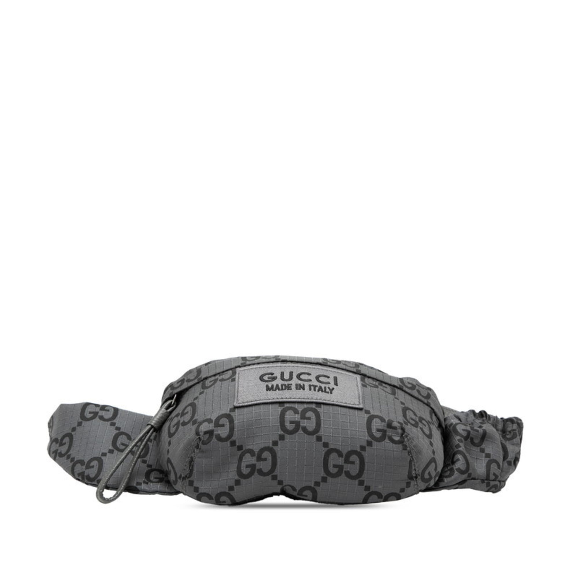 Gucci Gray Nylon Leather Fanny Pack (Pre-Owned)