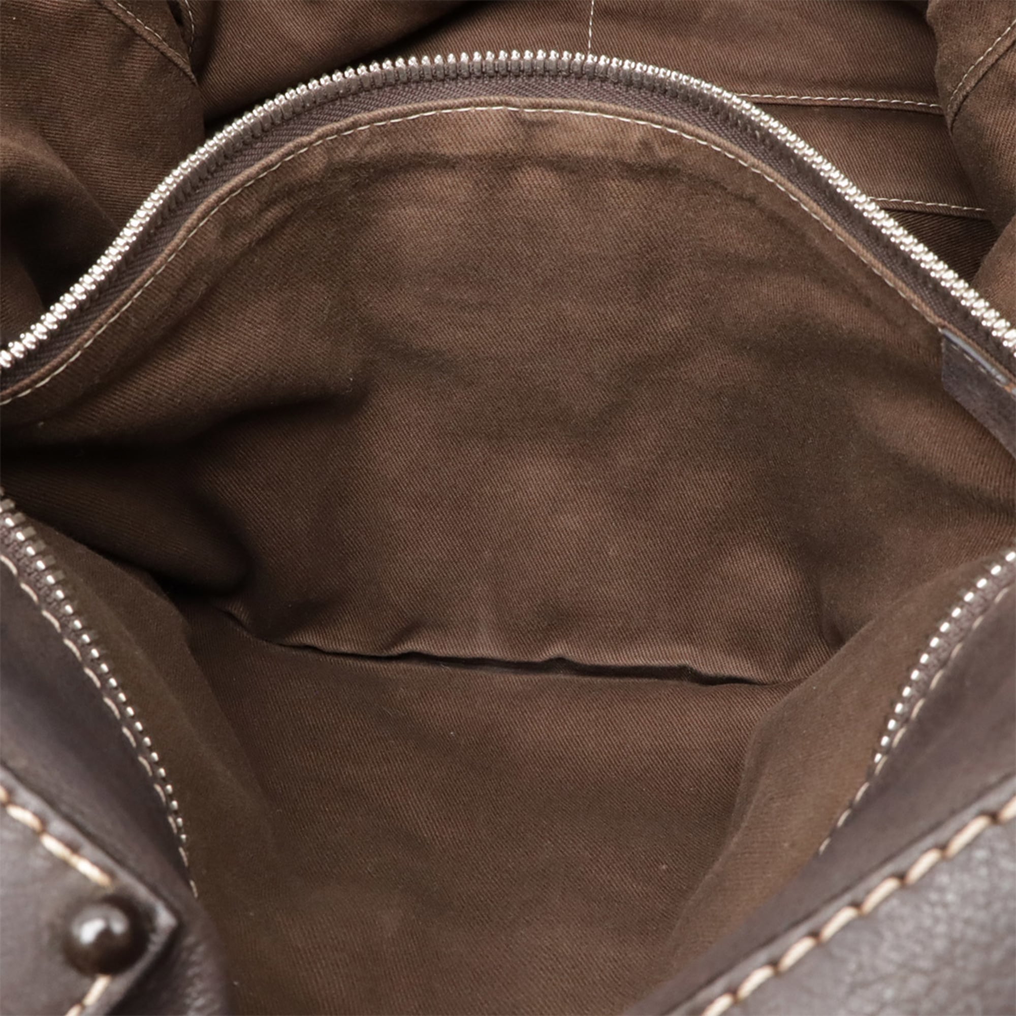 Loewe Brown Dark Brown Leather Boston Bag Shoulder Bag (Pre-Owned)