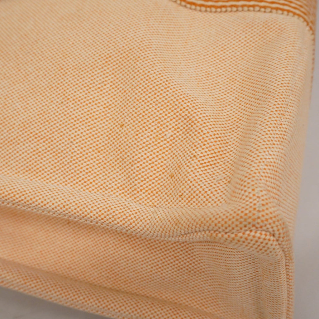 Hermes Orange White Canvas Tote Bag (Pre-Owned)