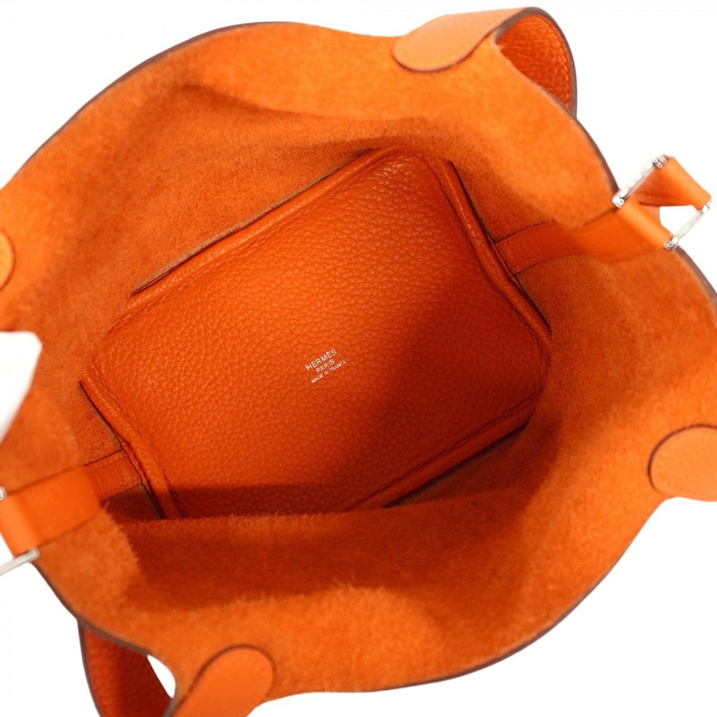 Hermes Orange Taurillon Clemence Leather Handbag (Pre-Owned)
