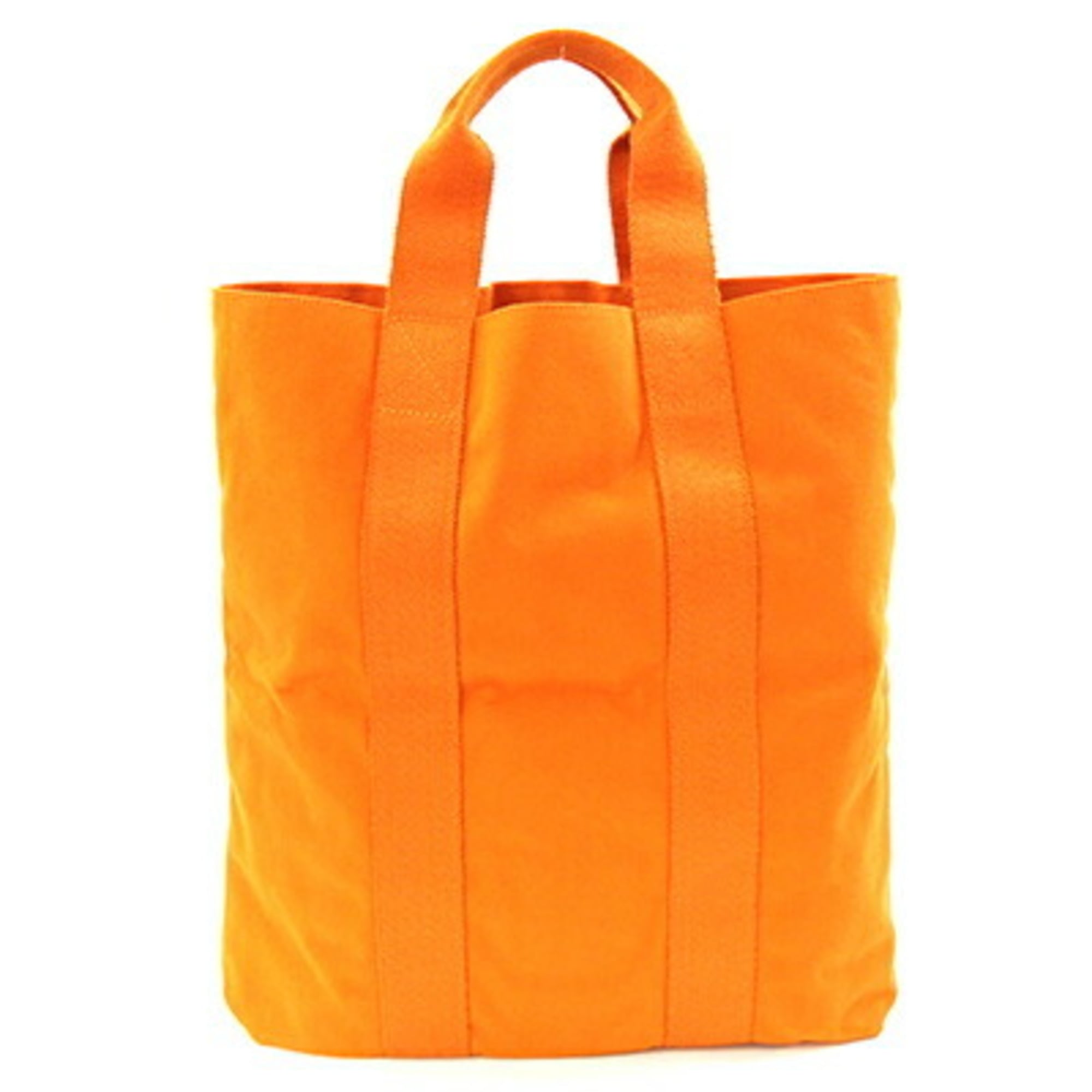 Hermes Orange Cotton Canvas Handbag (Pre-Owned)