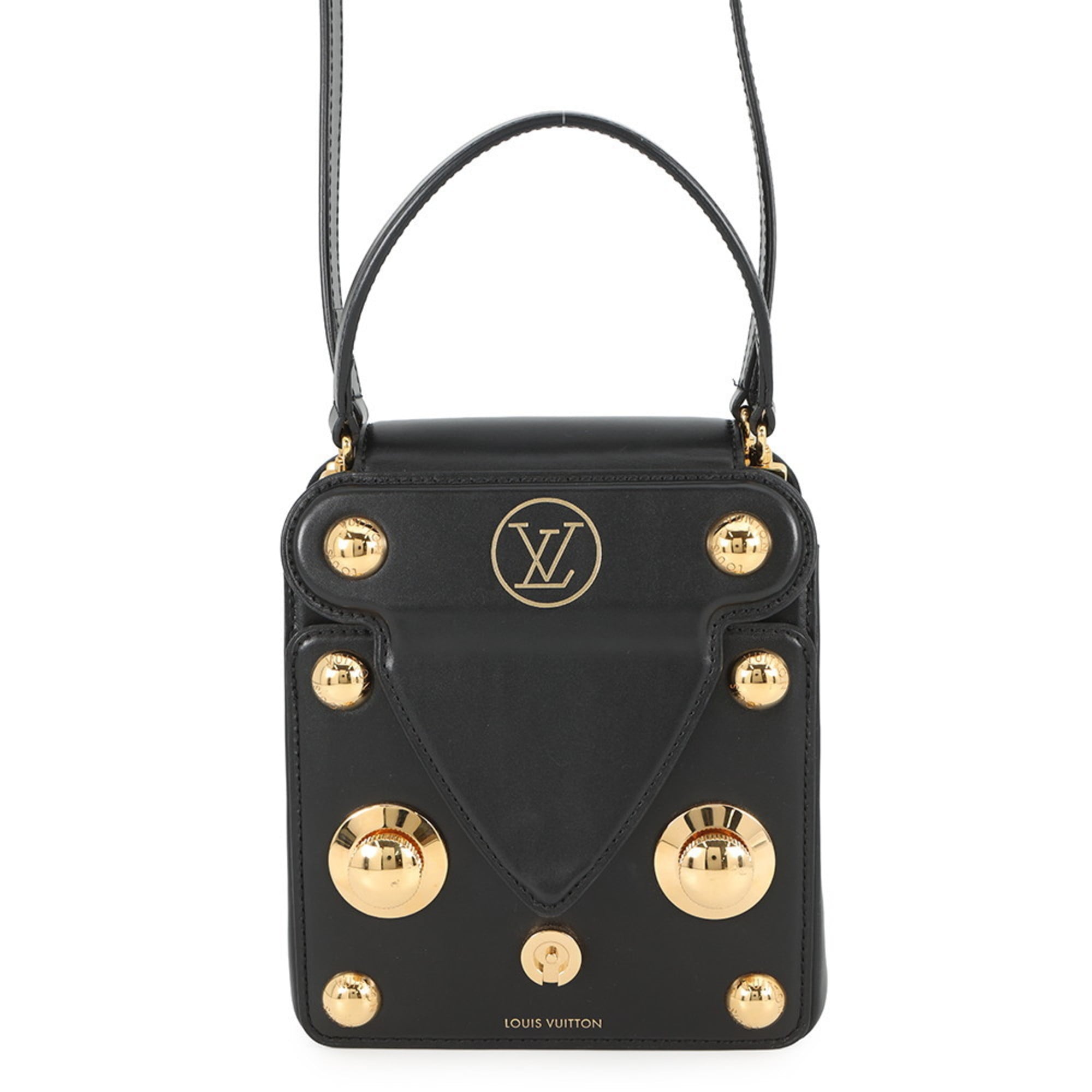 Louis Vuitton Black Noir Leather Handbag Shoulder Bag (Pre-Owned)