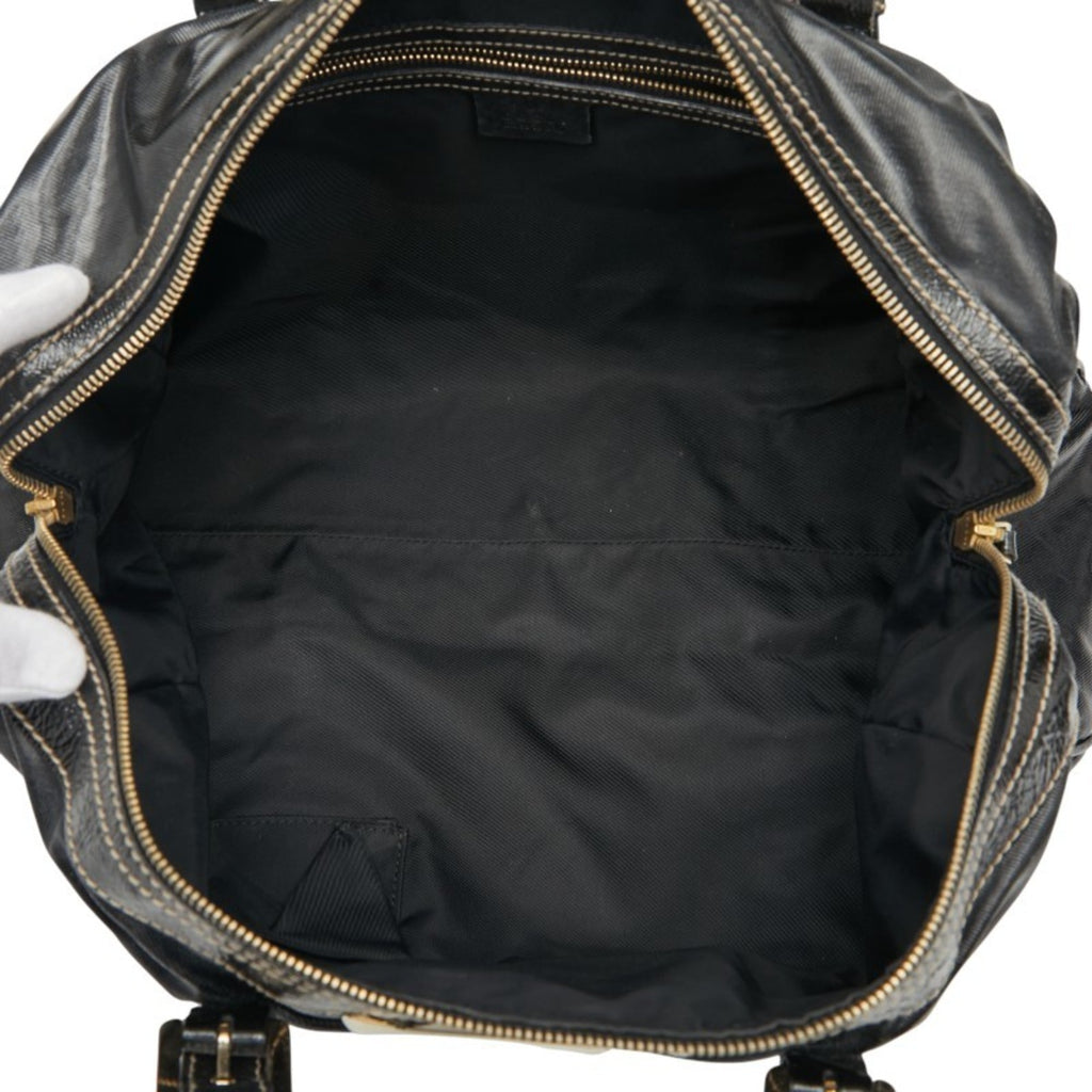 Gucci Black Leather Tote Bag (Pre-Owned)