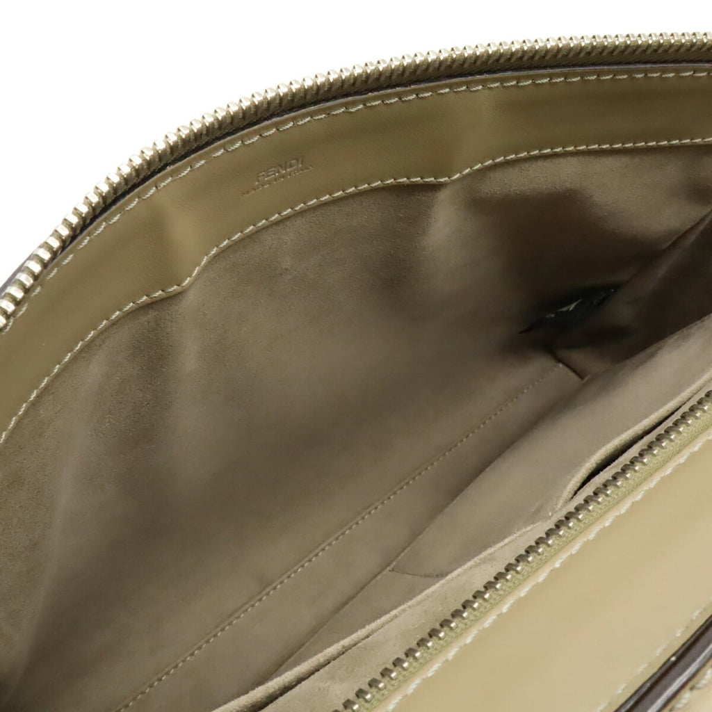 Fendi Dotcom Grayish Leather Handbag Shoulder Bag (Pre-Owned)