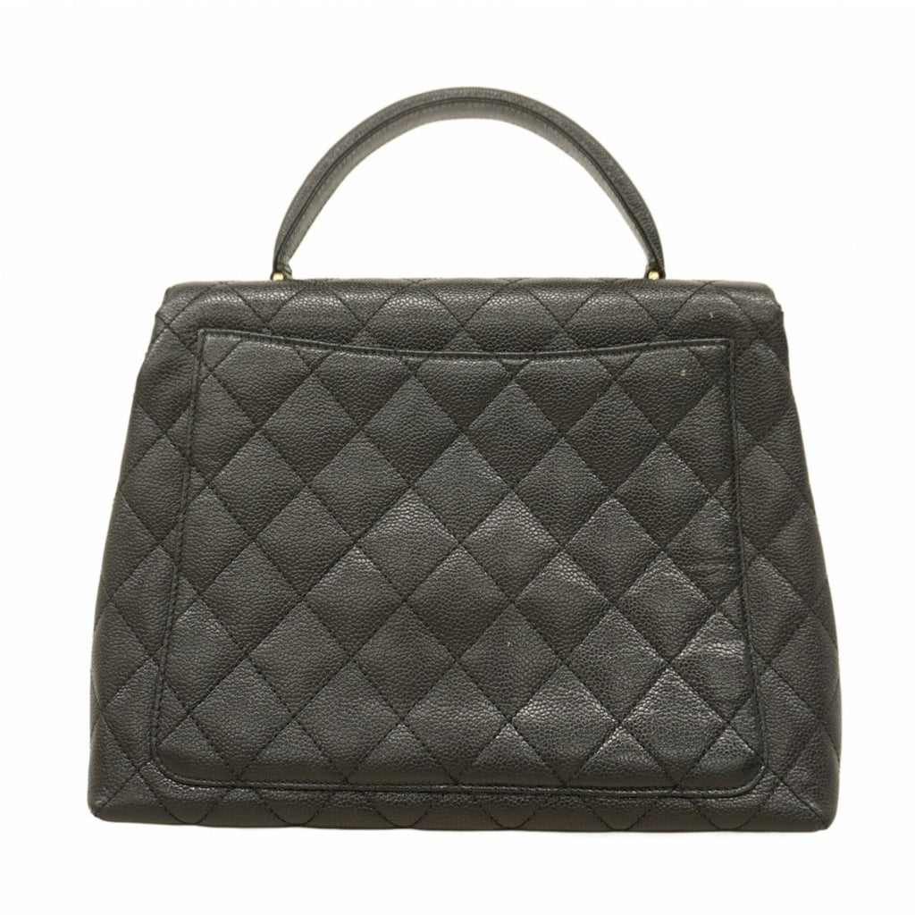Chanel Black Grained Calfskin Handbag (Pre-Owned)