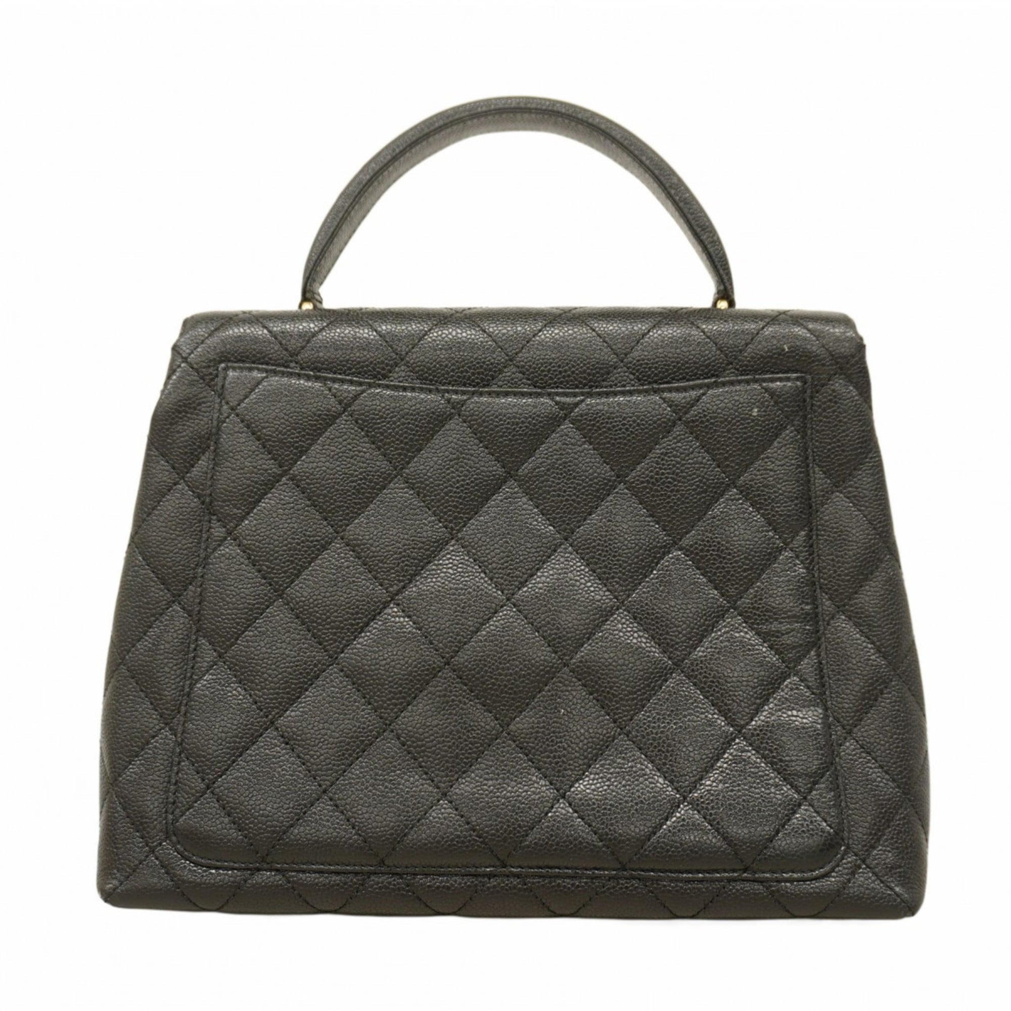 Chanel Black Grained Calfskin Handbag (Pre-Owned)
