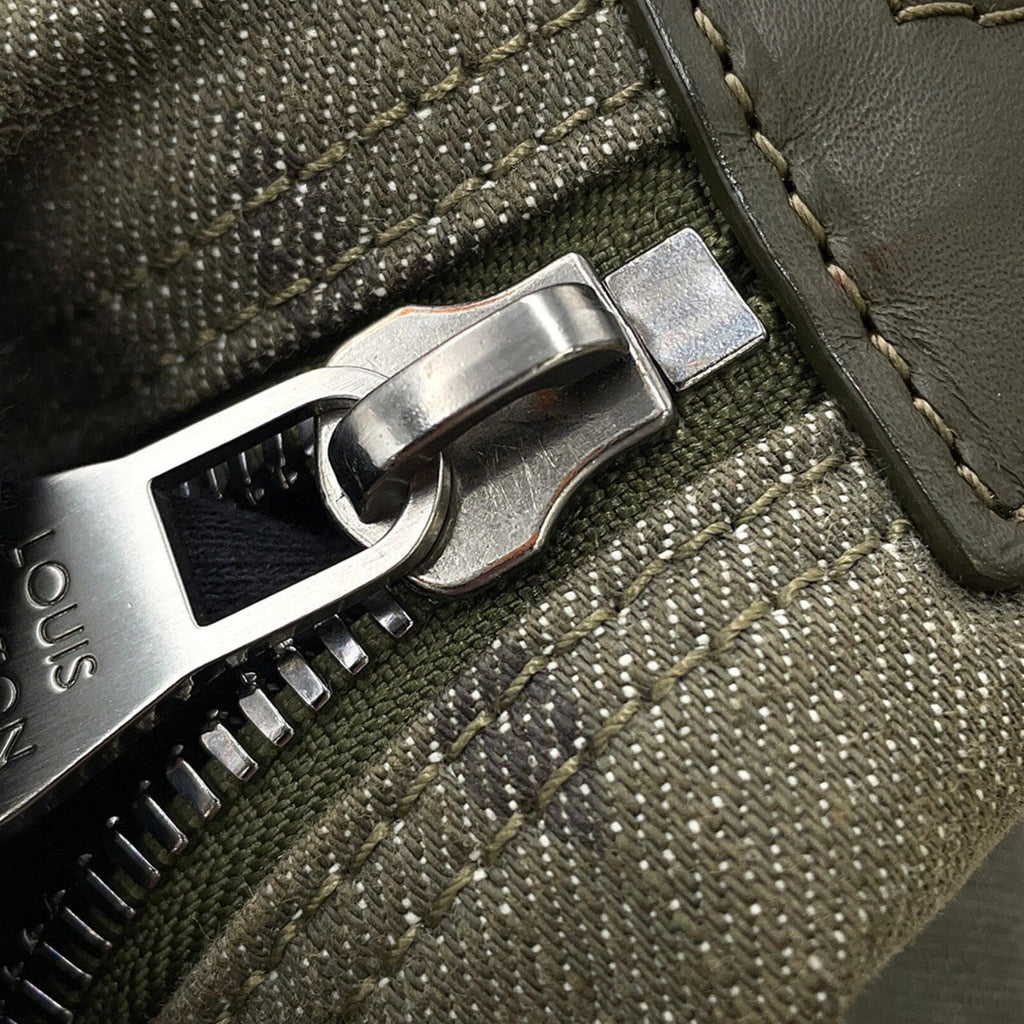 Louis Vuitton Monogram Impression Khaki Denim Shoulder Bag (Pre-Owned)