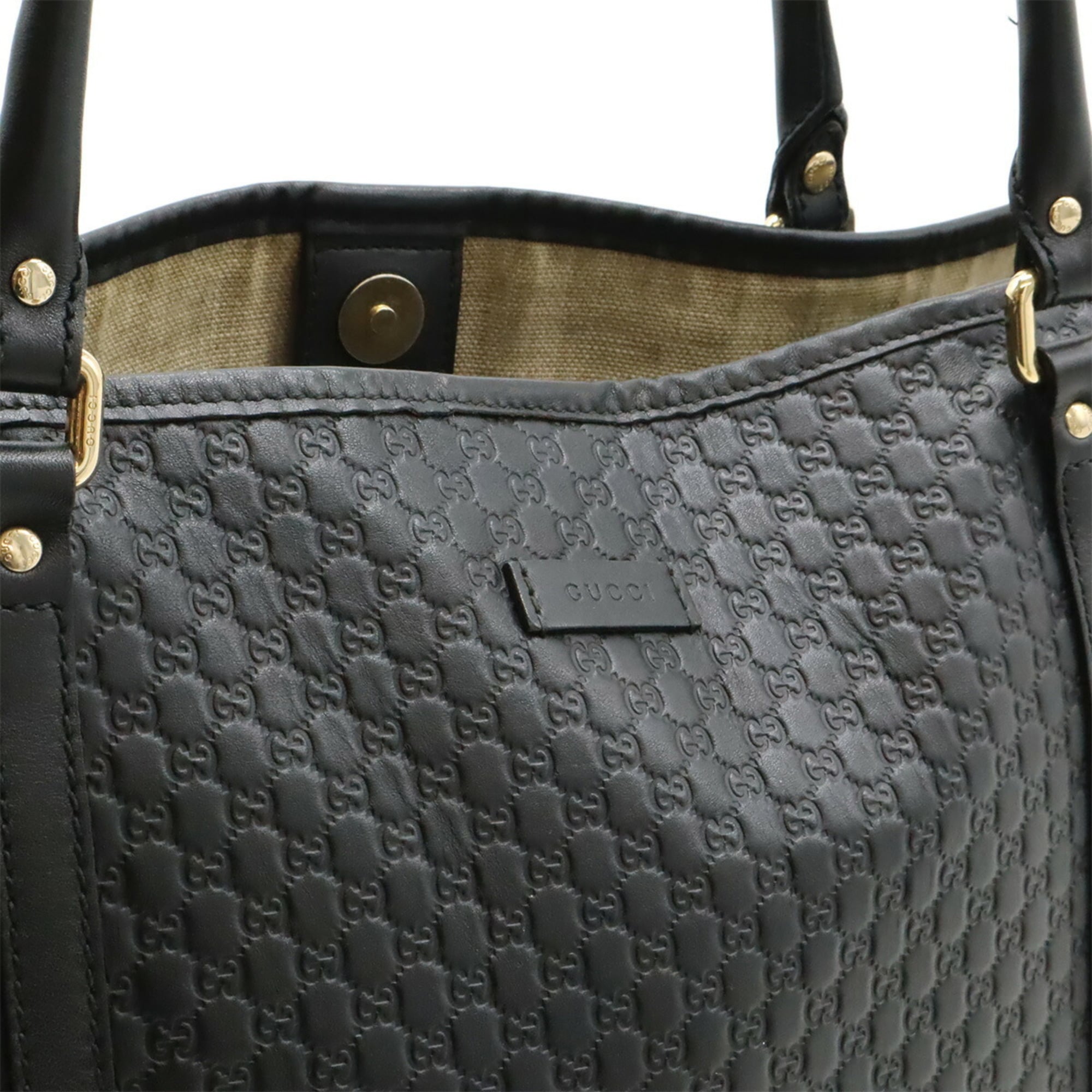 Gucci Black Leather Shoulder Bag Tote Bag (Pre-Owned)