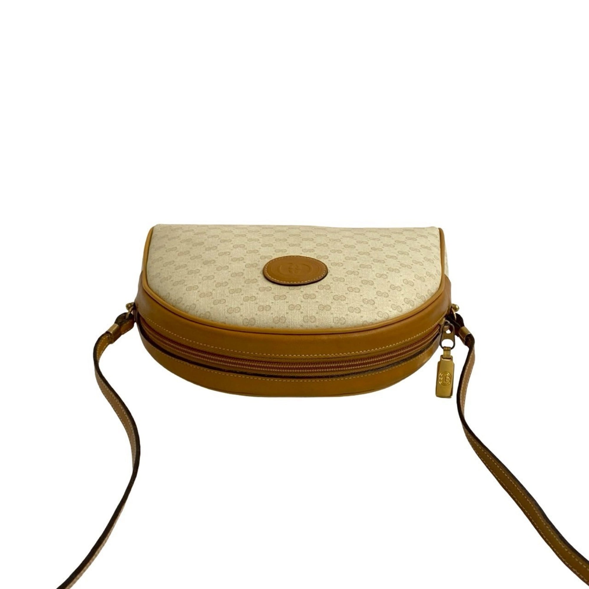 Gucci Brown Ivory Leather Pvc Pochette Shoulder Bag (Pre-Owned)